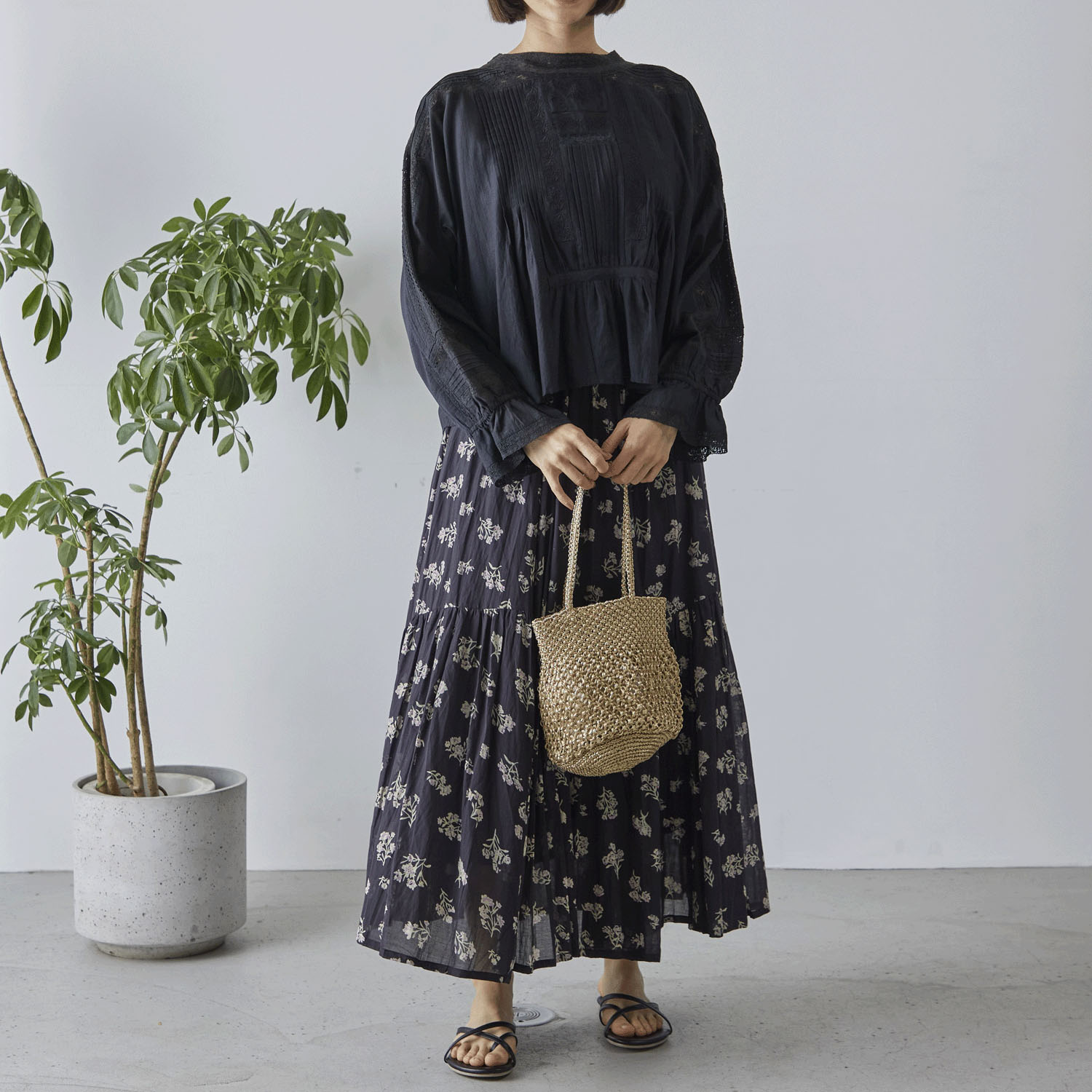 Fanaka フラワープリントスカート - 画像2