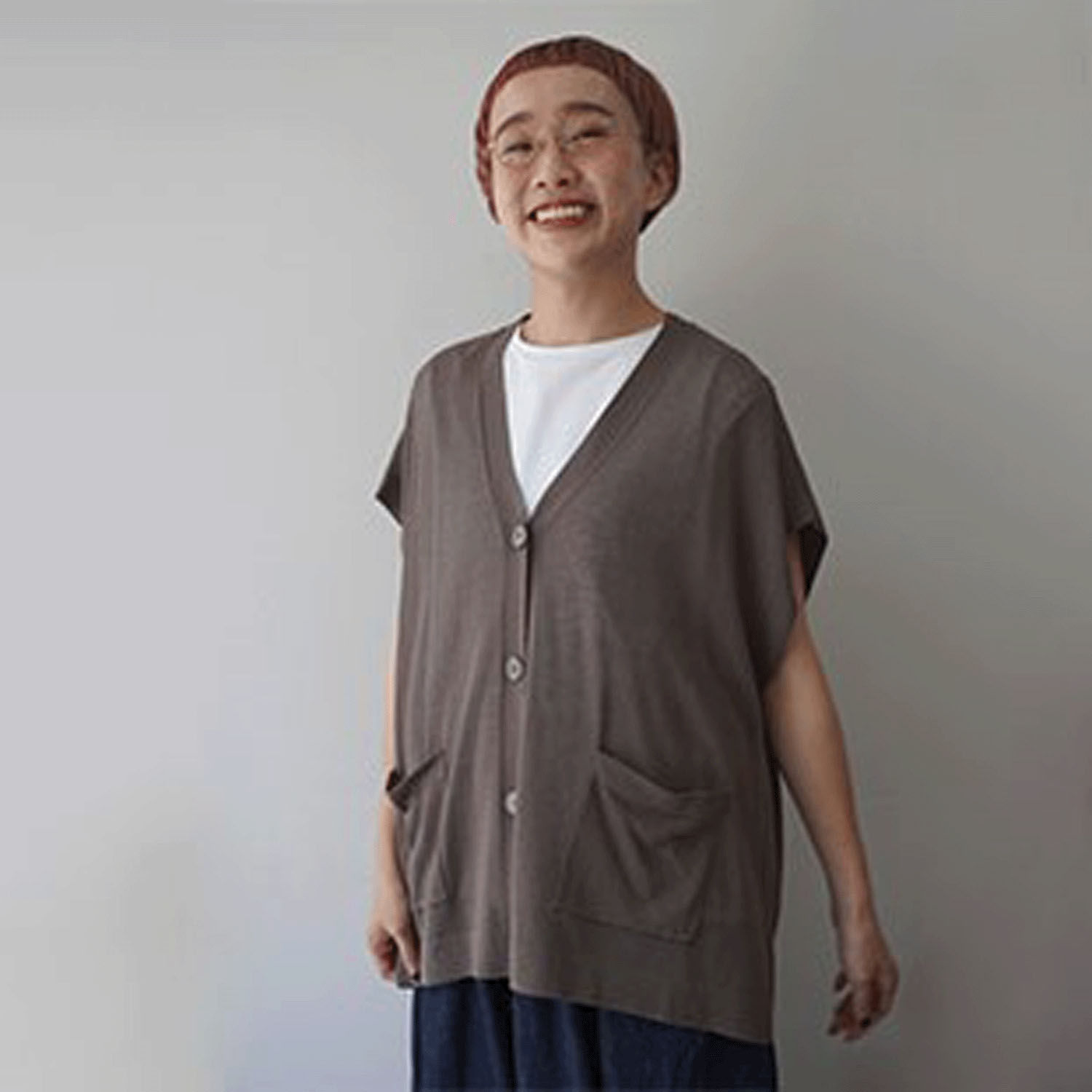 【Insta Live】mao made Vネック前あきゆったりジレ - 画像8