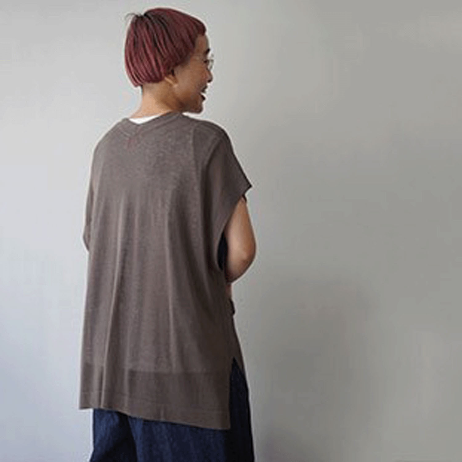 【Insta Live】mao made Vネック前あきゆったりジレ - 画像9