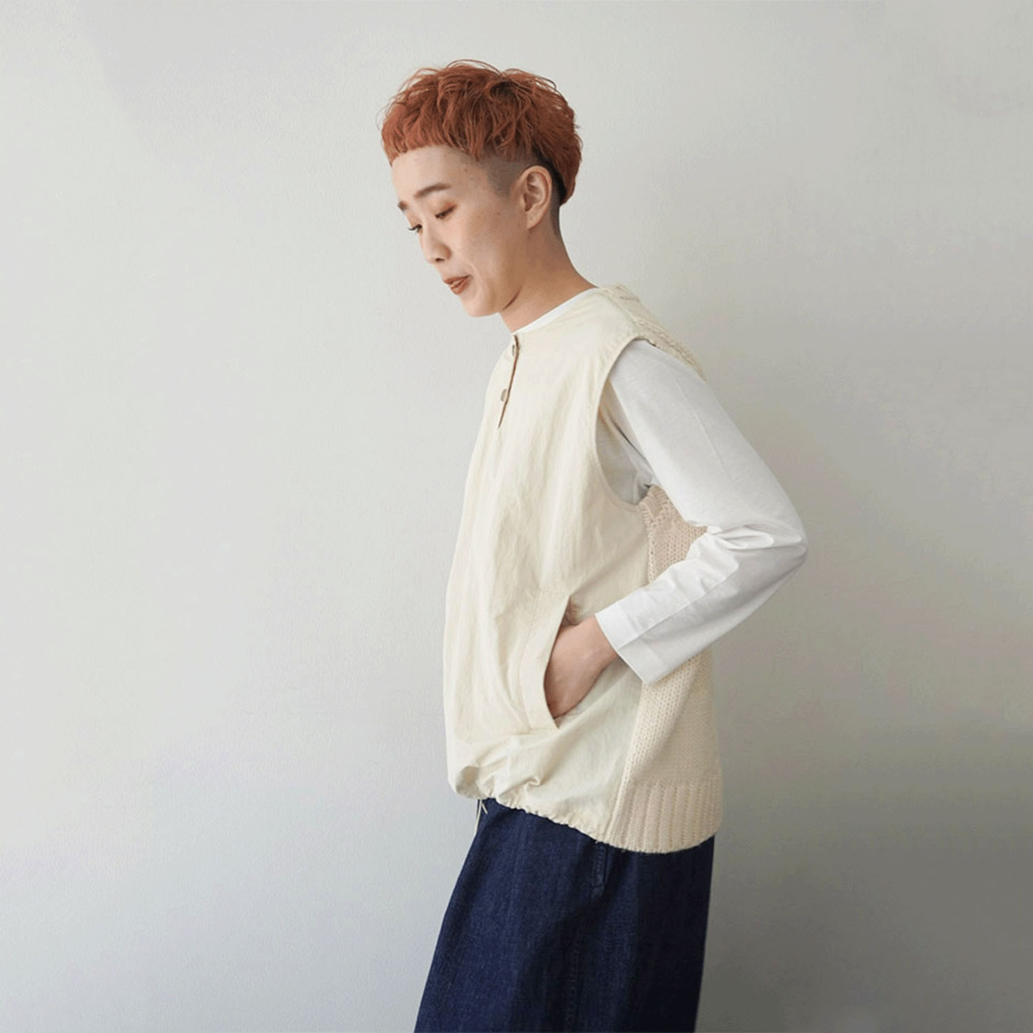 mao made BACKニットベスト - 画像5