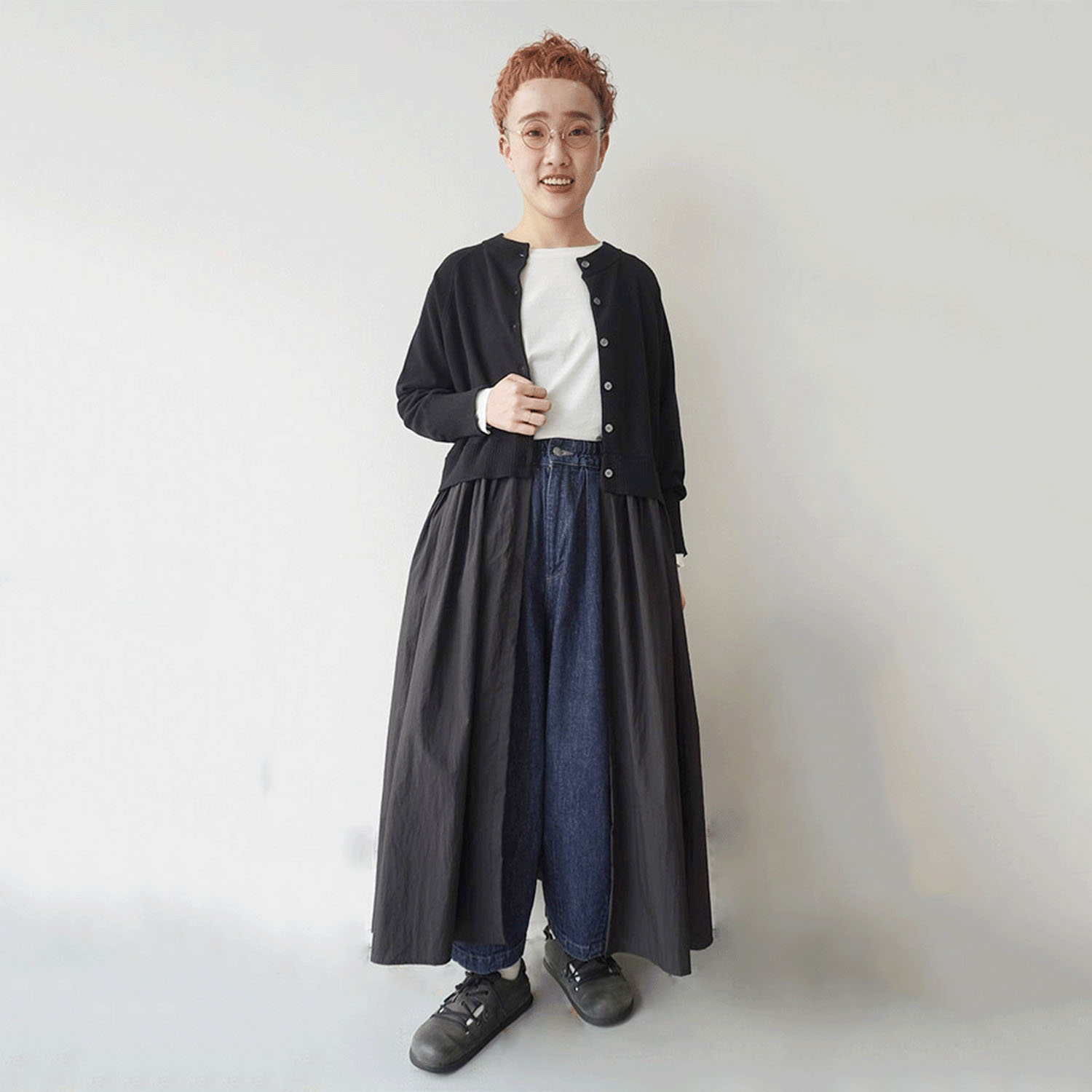 mao made 異素材切替2WAYロングカーディガン - 画像1