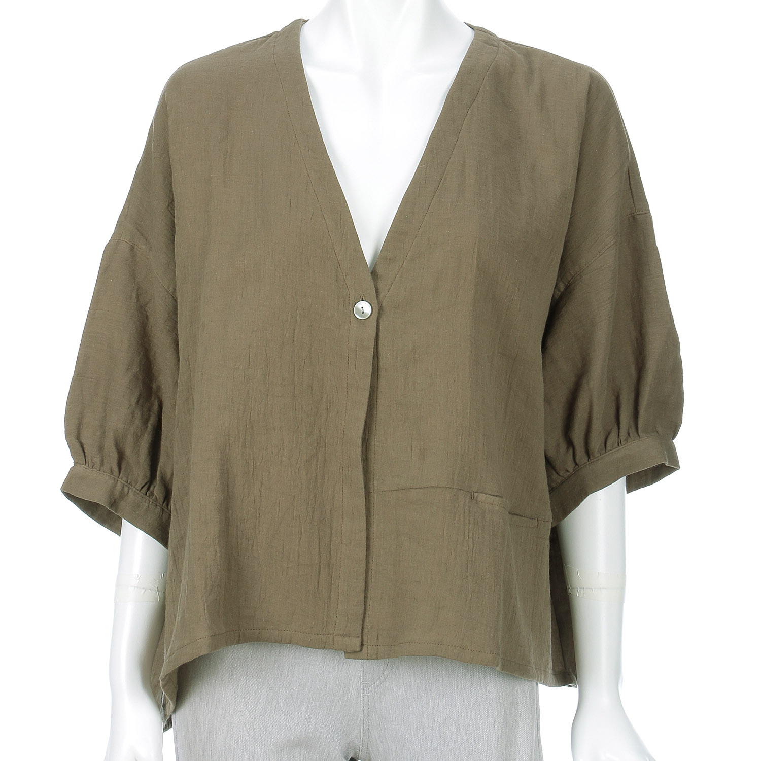 homeworking ダブルガーゼハンドワッシャーカーディガン - 画像3