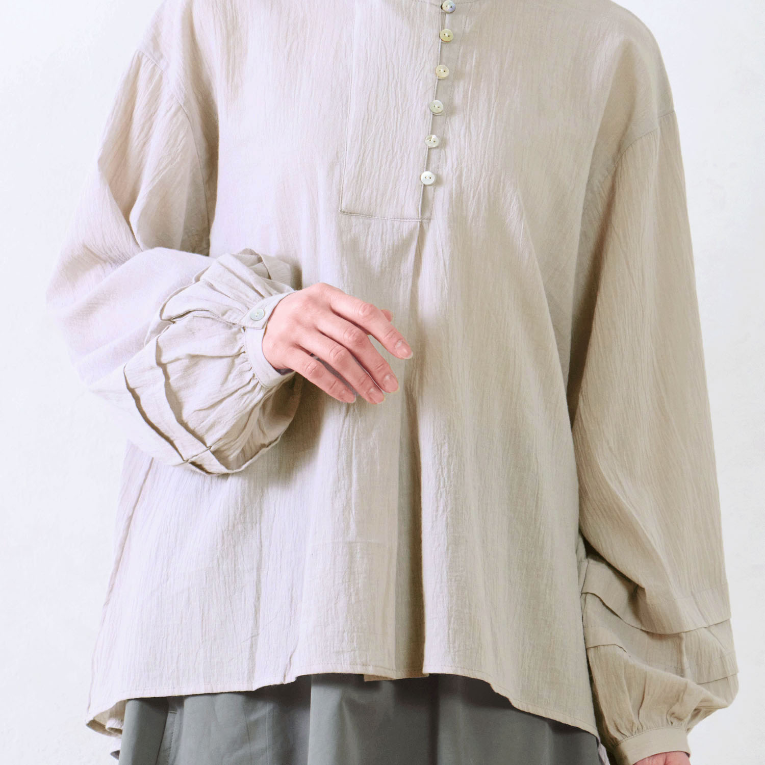 Le ciel a tempsdoux 綿クレープチュニック - 画像7