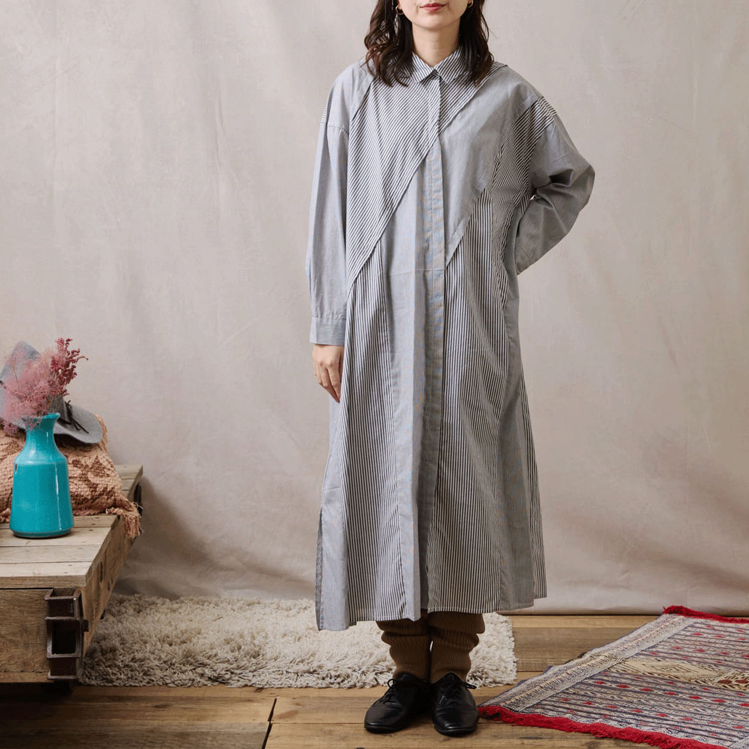 teMite 個性派シャツワンピース - 画像2