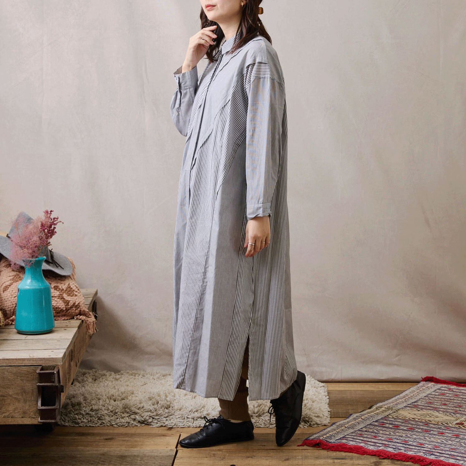 teMite 個性派シャツワンピース - 画像3