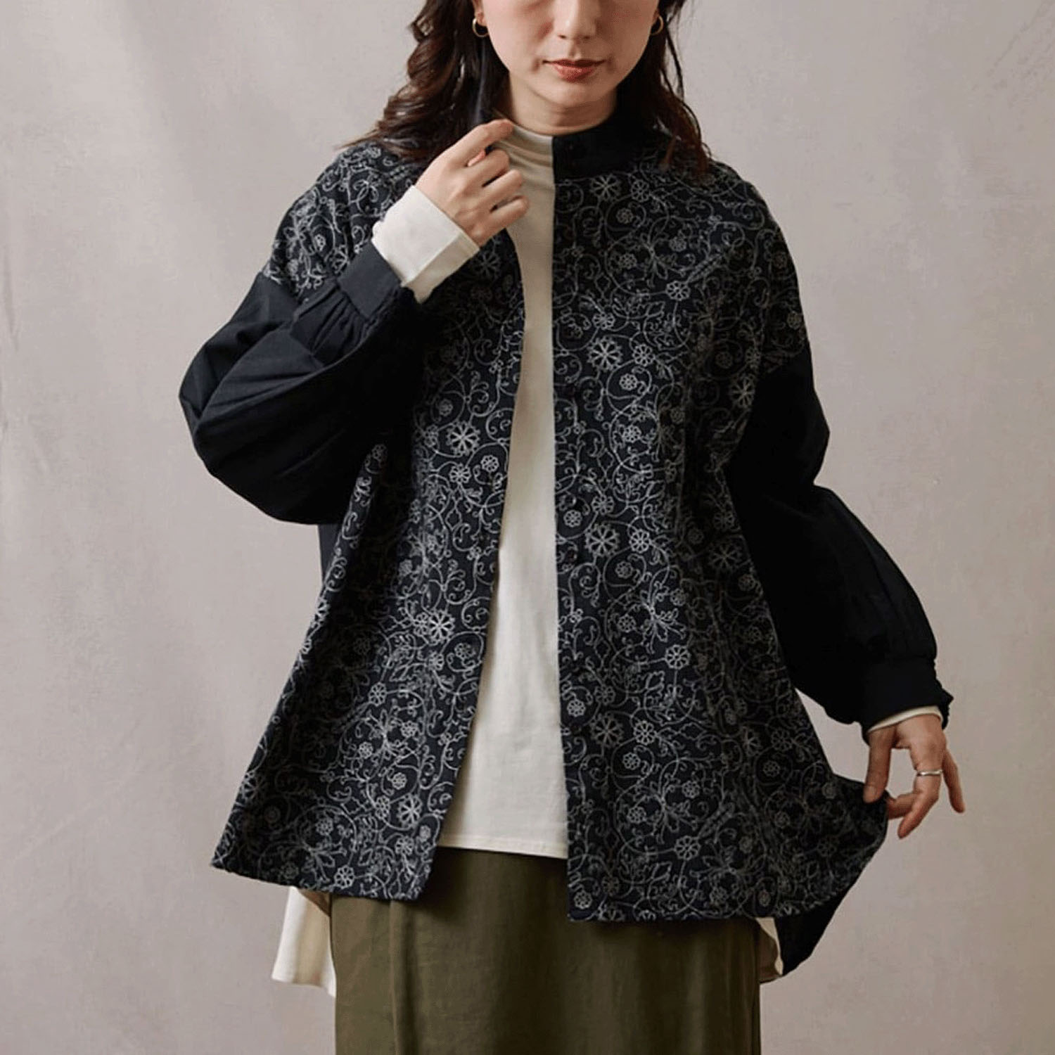 teMite フロント刺繍シャツチュニック - 画像7