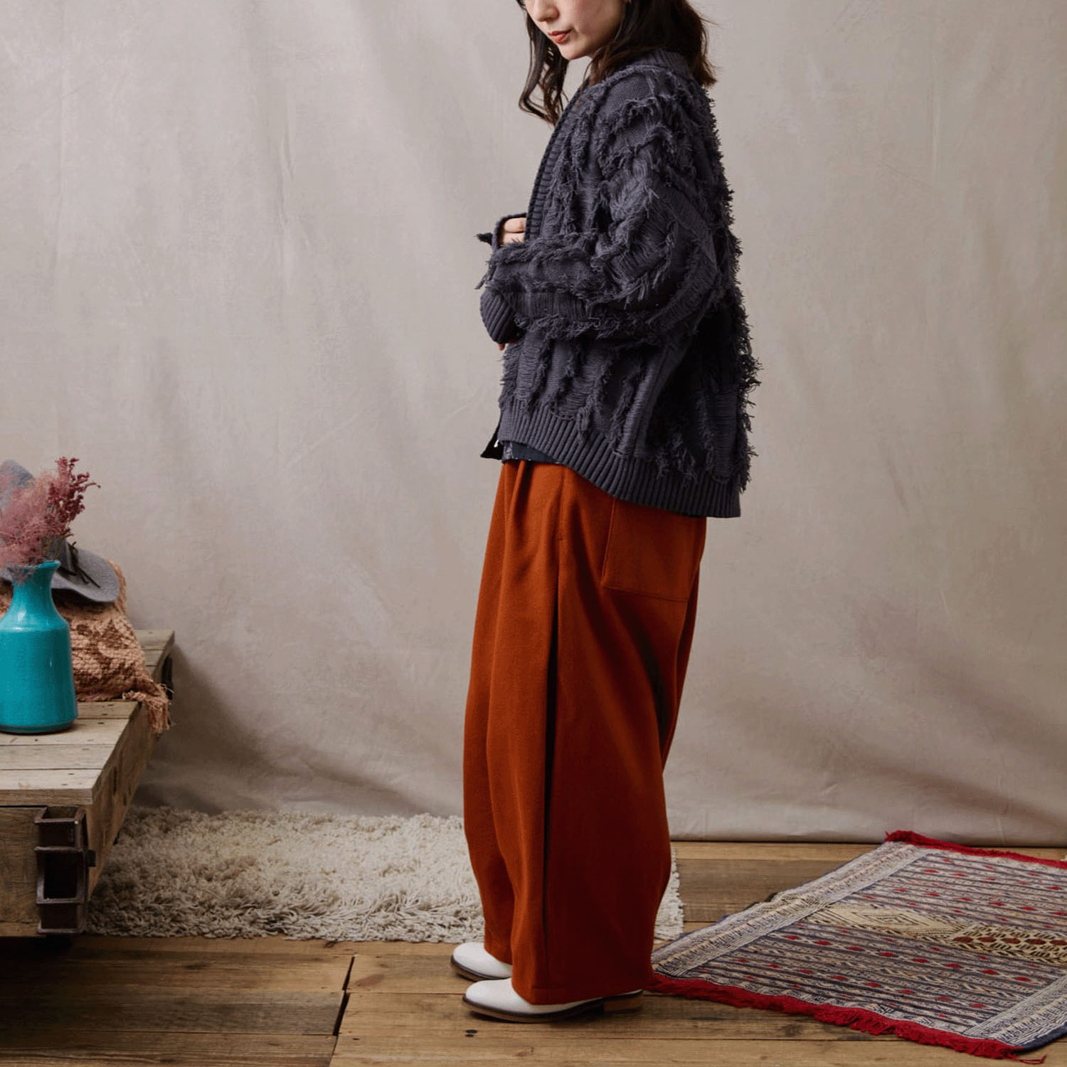 teMite フリンジニットカーディガン - 画像3