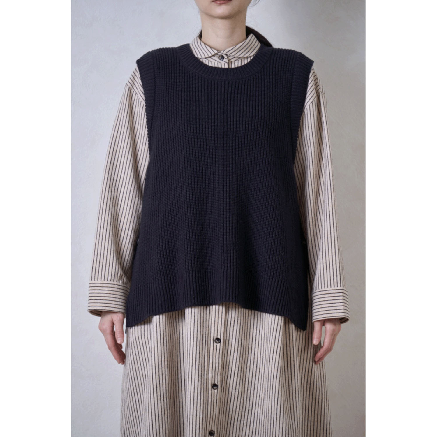 le ciel de demain ウール混ニットベスト - 画像2