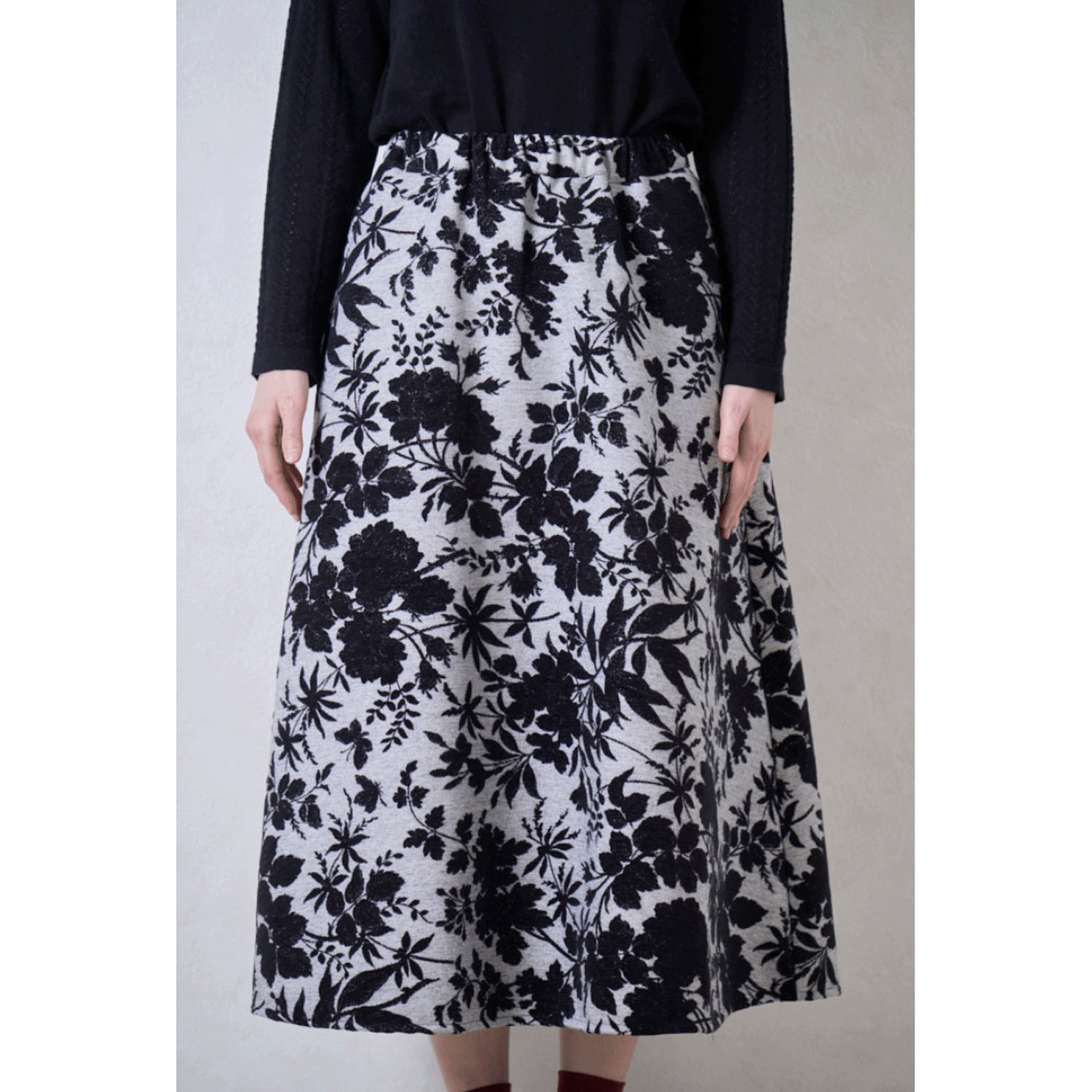 le ciel a tempsdoux シェニールジャカードスカート - 画像1