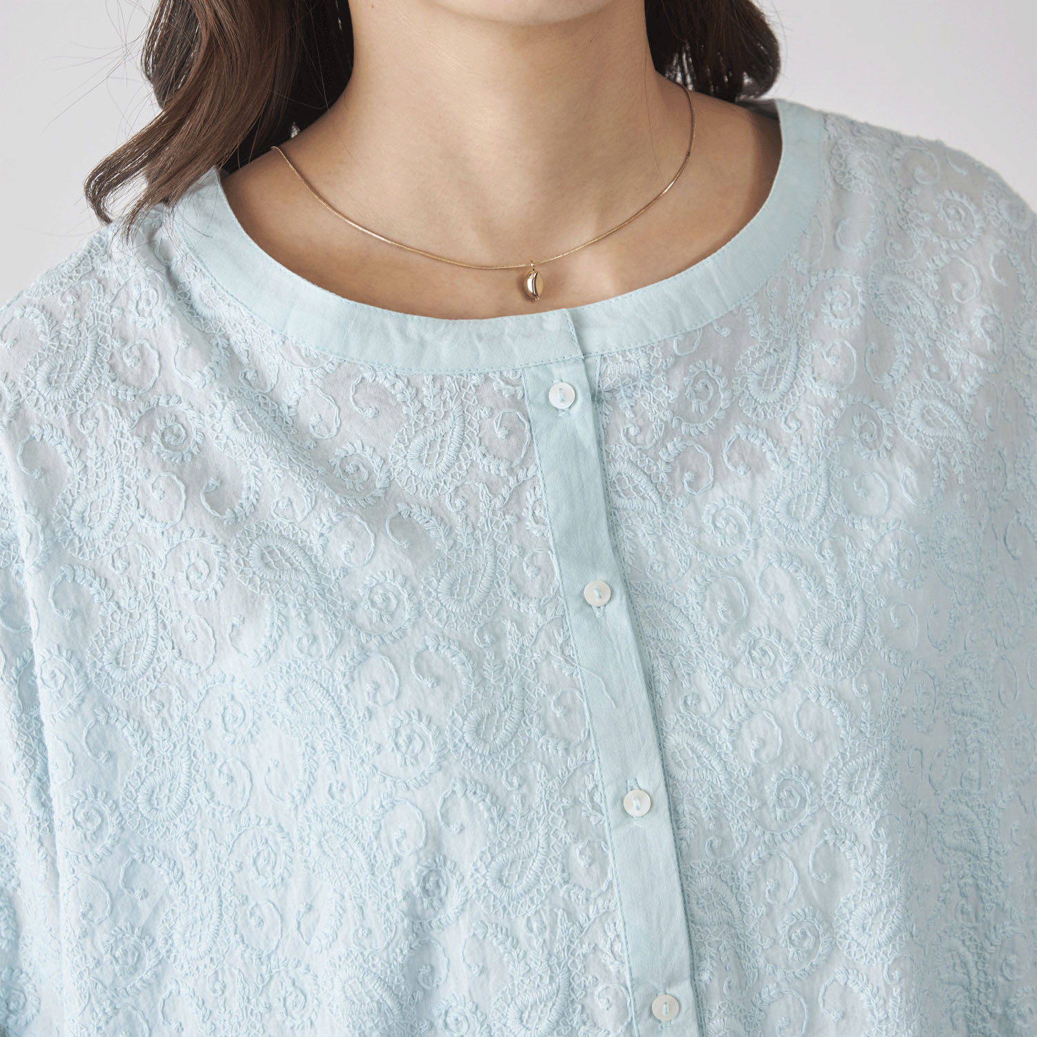 Fanaka フリルスリーブ刺繍ブラウス - 画像6