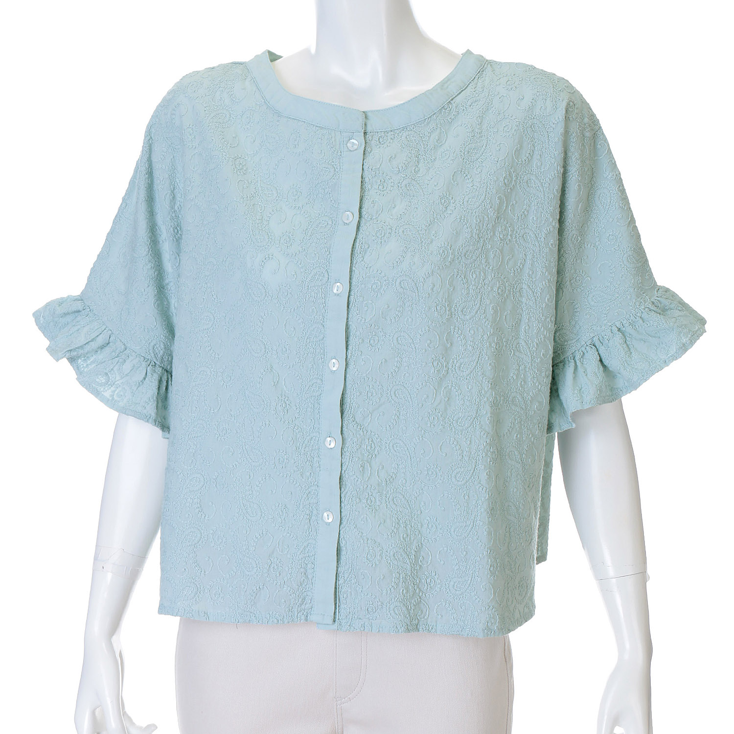 Fanaka フリルスリーブ刺繍ブラウス - 画像7