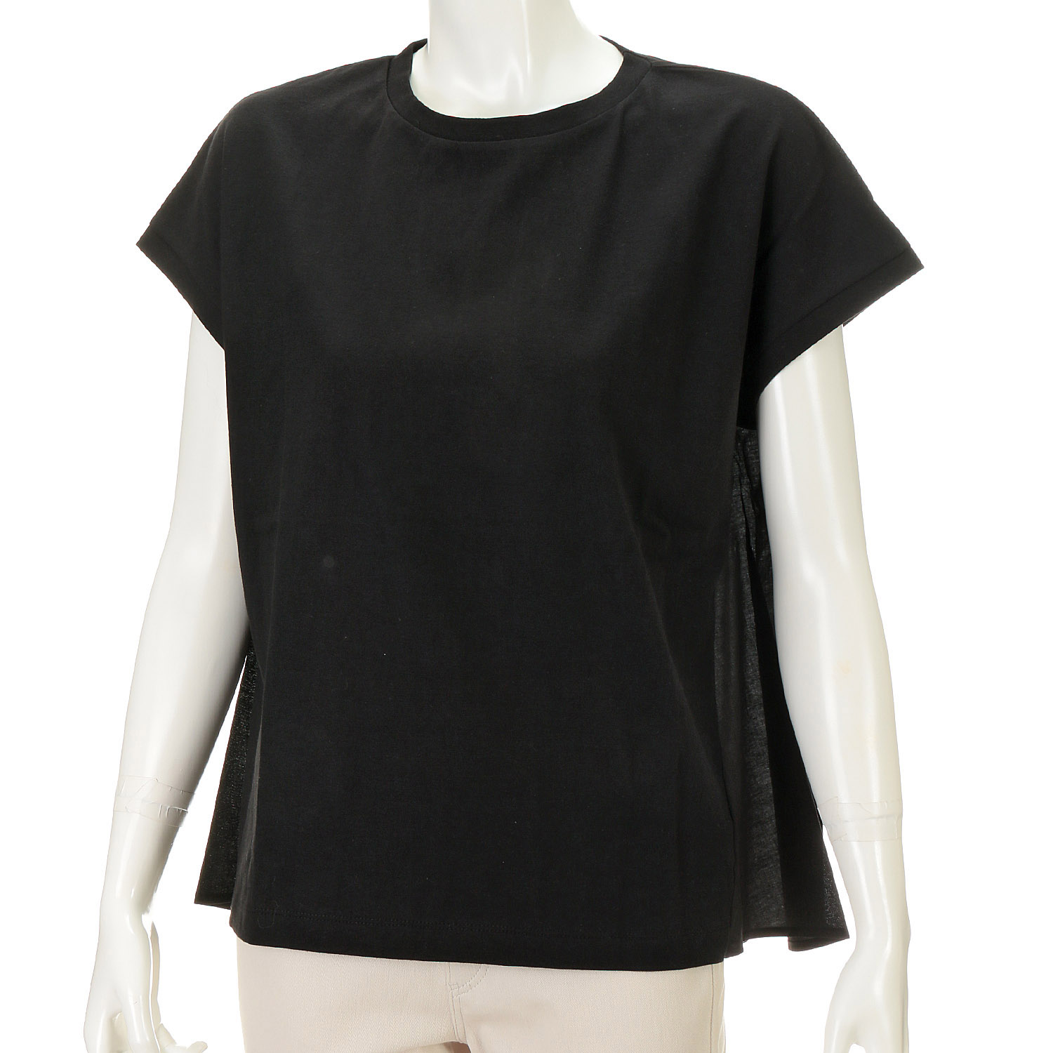 mao made布帛切替バックギャザーフレンチスリーブTEE - 画像3