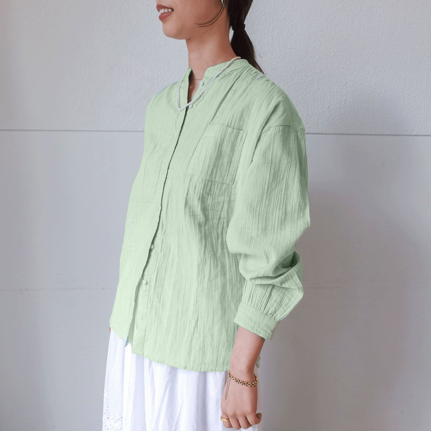 Fanaka ダブルガーゼシャツブラウス - 画像11