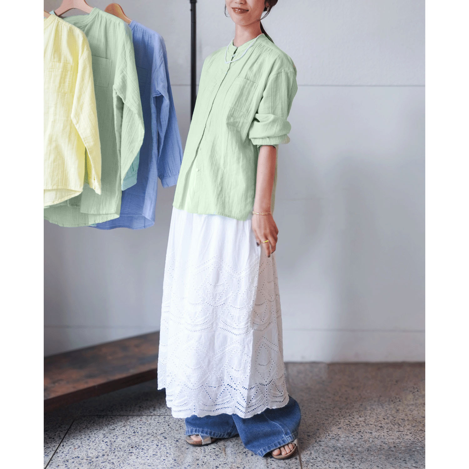 【Insta Live】Fanaka ダブルガーゼシャツブラウス - 画像13