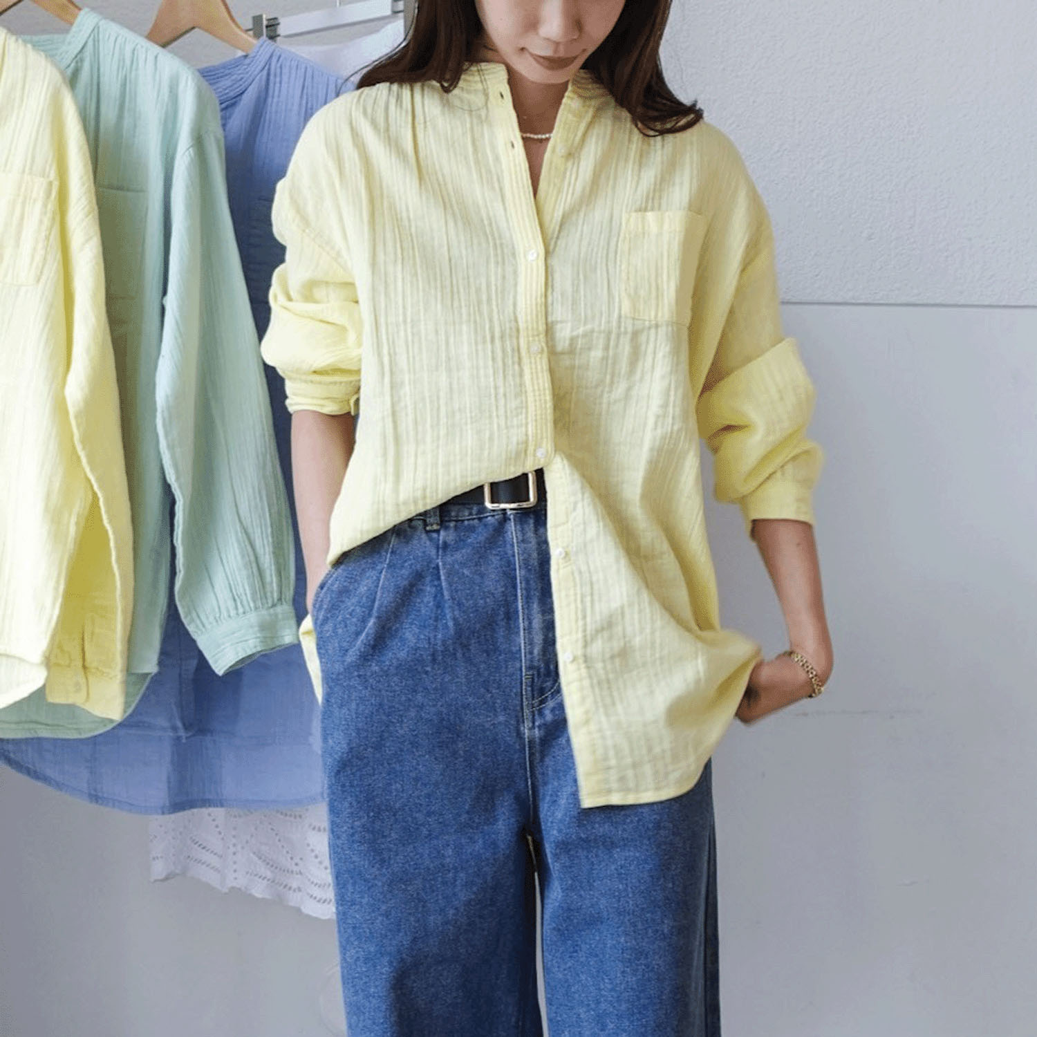 【Insta Live】Fanaka ダブルガーゼシャツブラウス