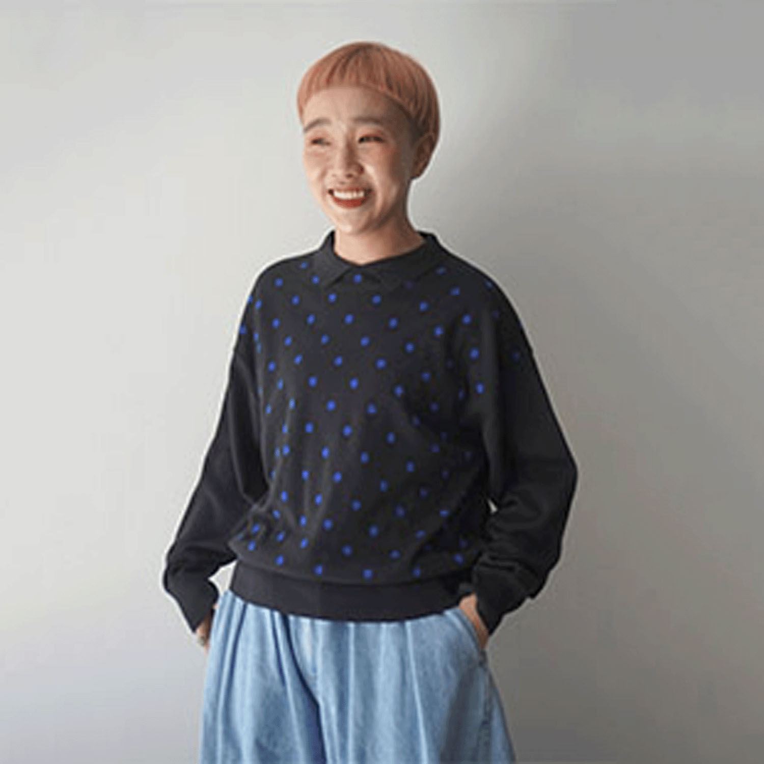 mao made ちょこっと衿ドットWジャカードプルオーバー - 画像4