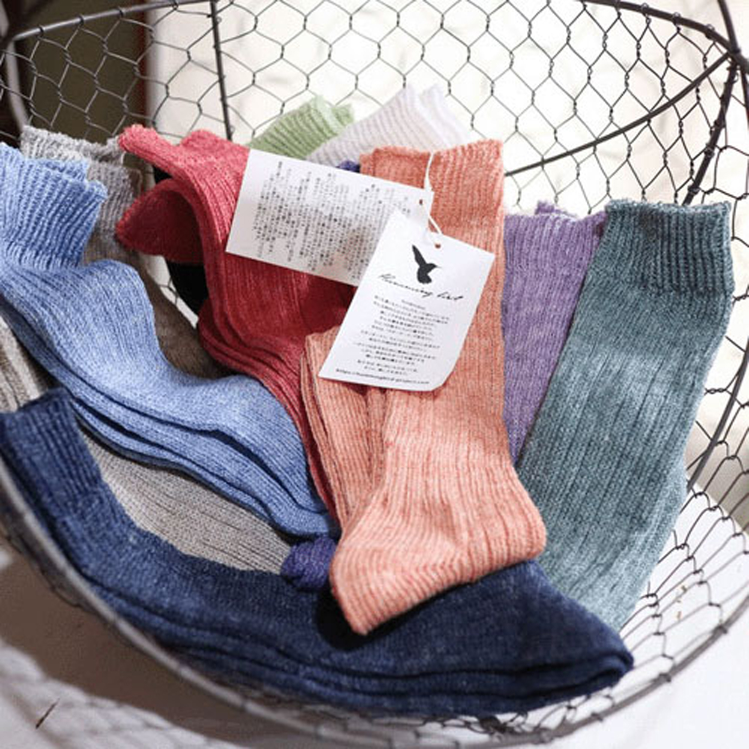 【ETONET限定】HUMMING BIRD リネンゆるハイソックス - 画像2