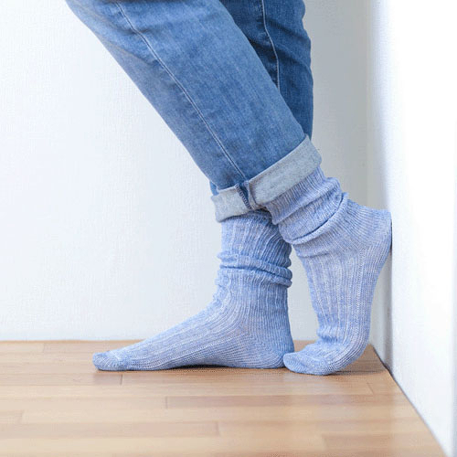 【ETONET限定】HUMMING BIRD リネンゆるハイソックス - 画像11