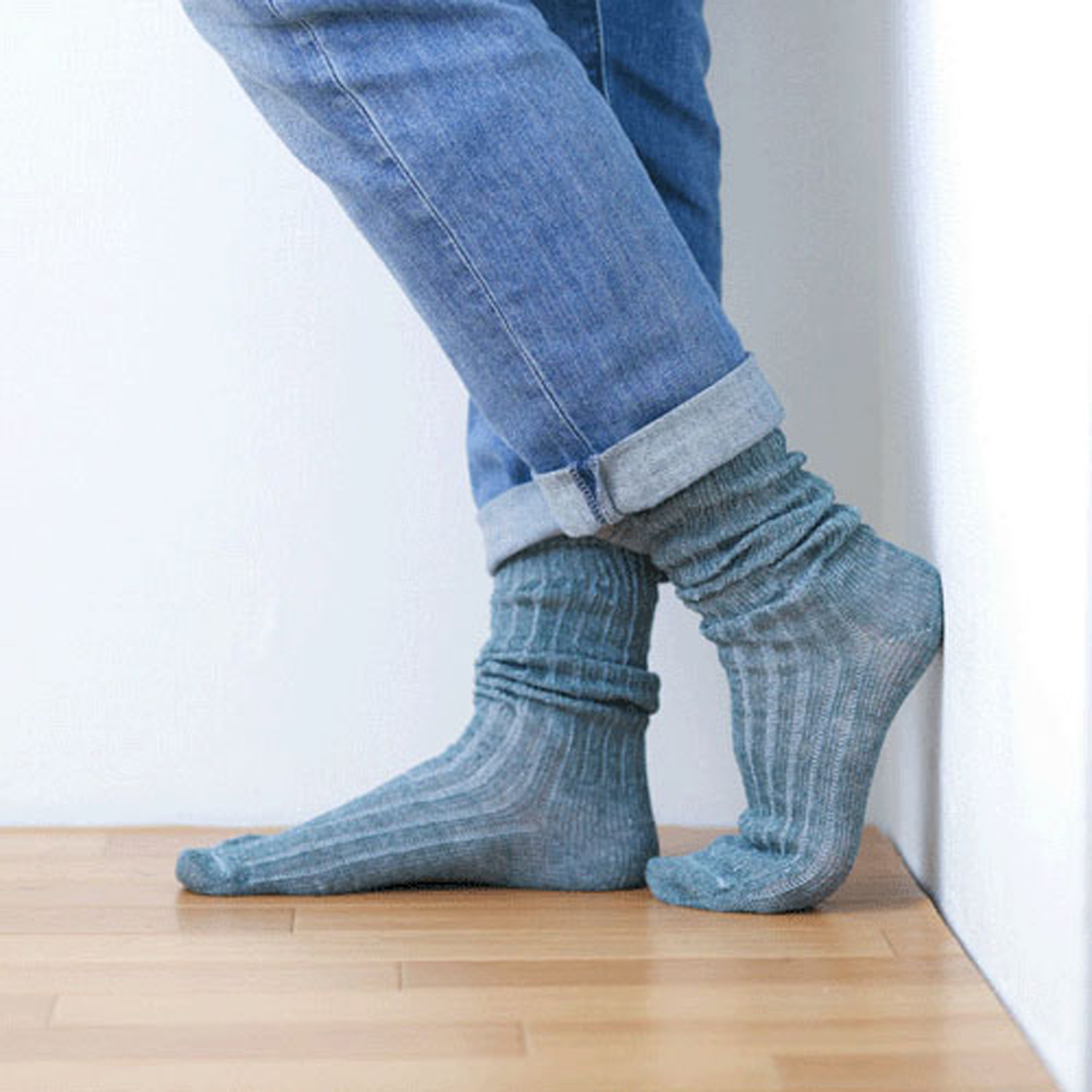 【ETONET限定】HUMMING BIRD リネンゆるハイソックス - 画像10