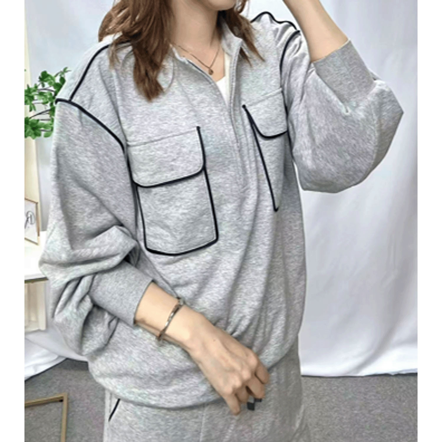 Dona Marie 胸ポケットジッププルオーバー - 画像2