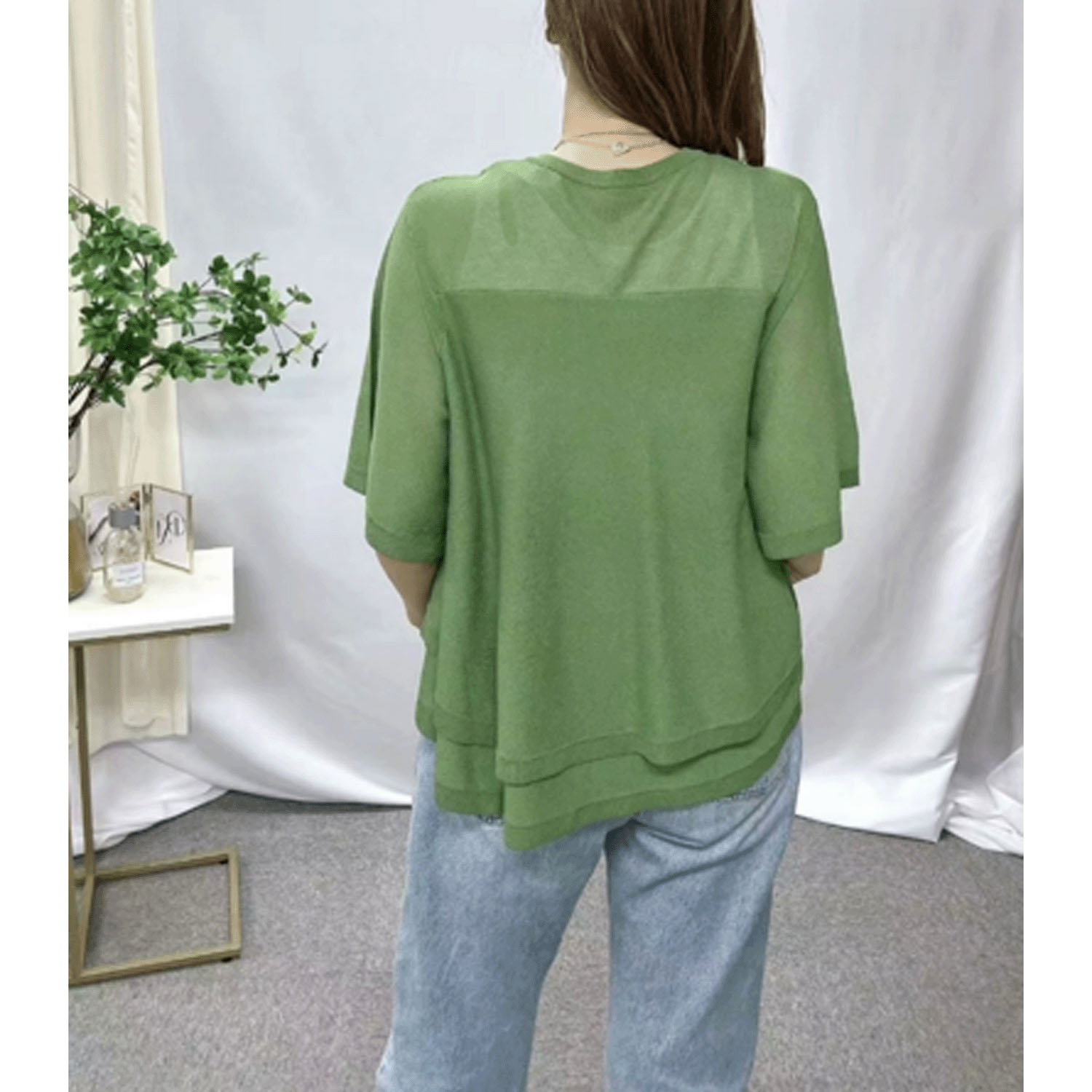 Dona Marie レイヤード風フレアニットプルオーバー - 画像4