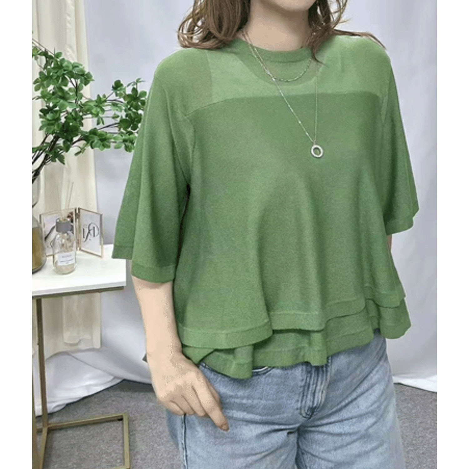 Dona Marie レイヤード風フレアニットプルオーバー - 画像7