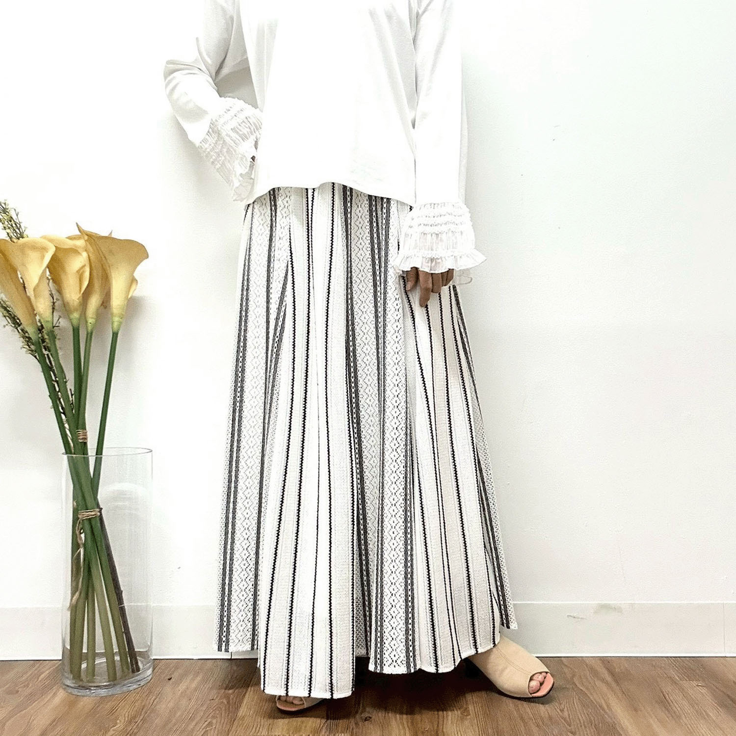 MONiLE ラッセルストライプ組み合せスカート - 画像2