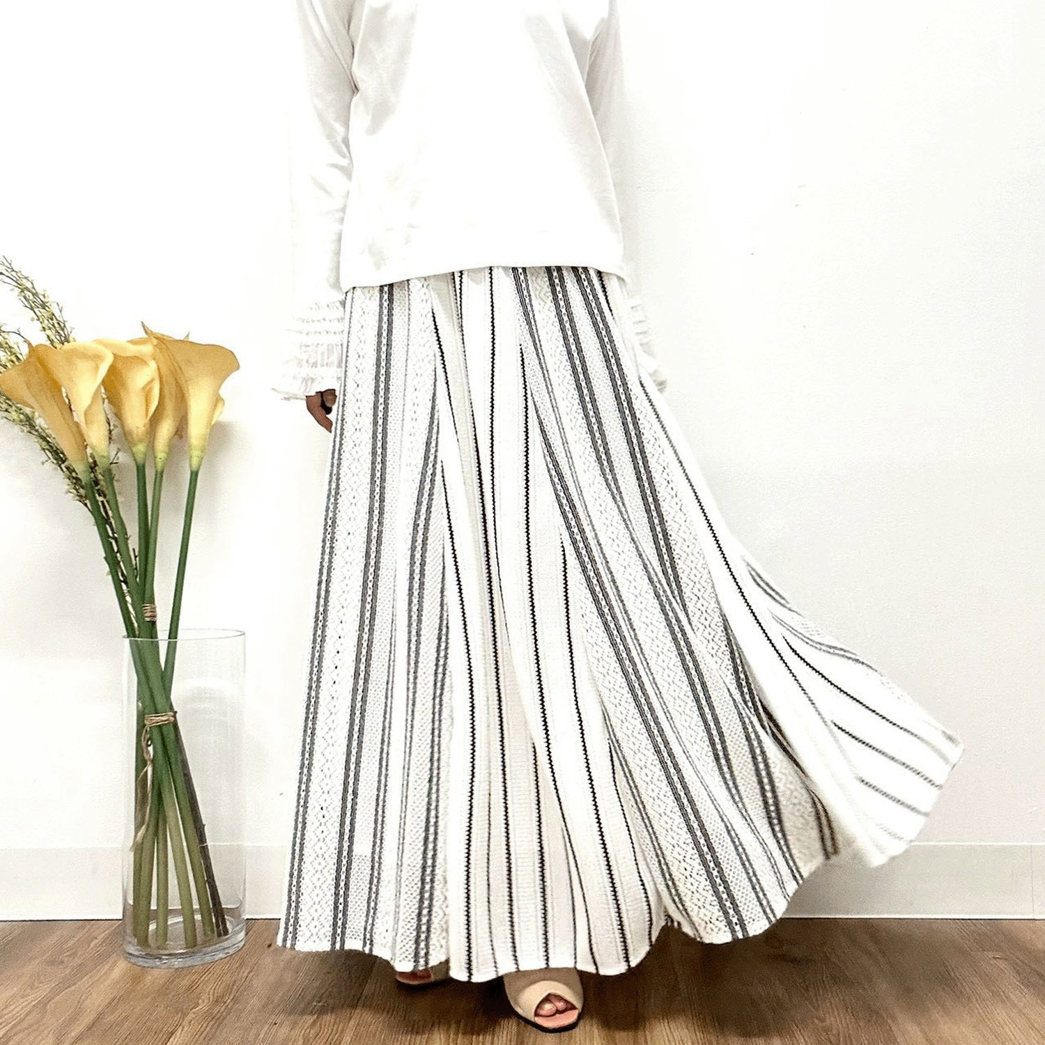 MONiLE ラッセルストライプ組み合せスカート - 画像4