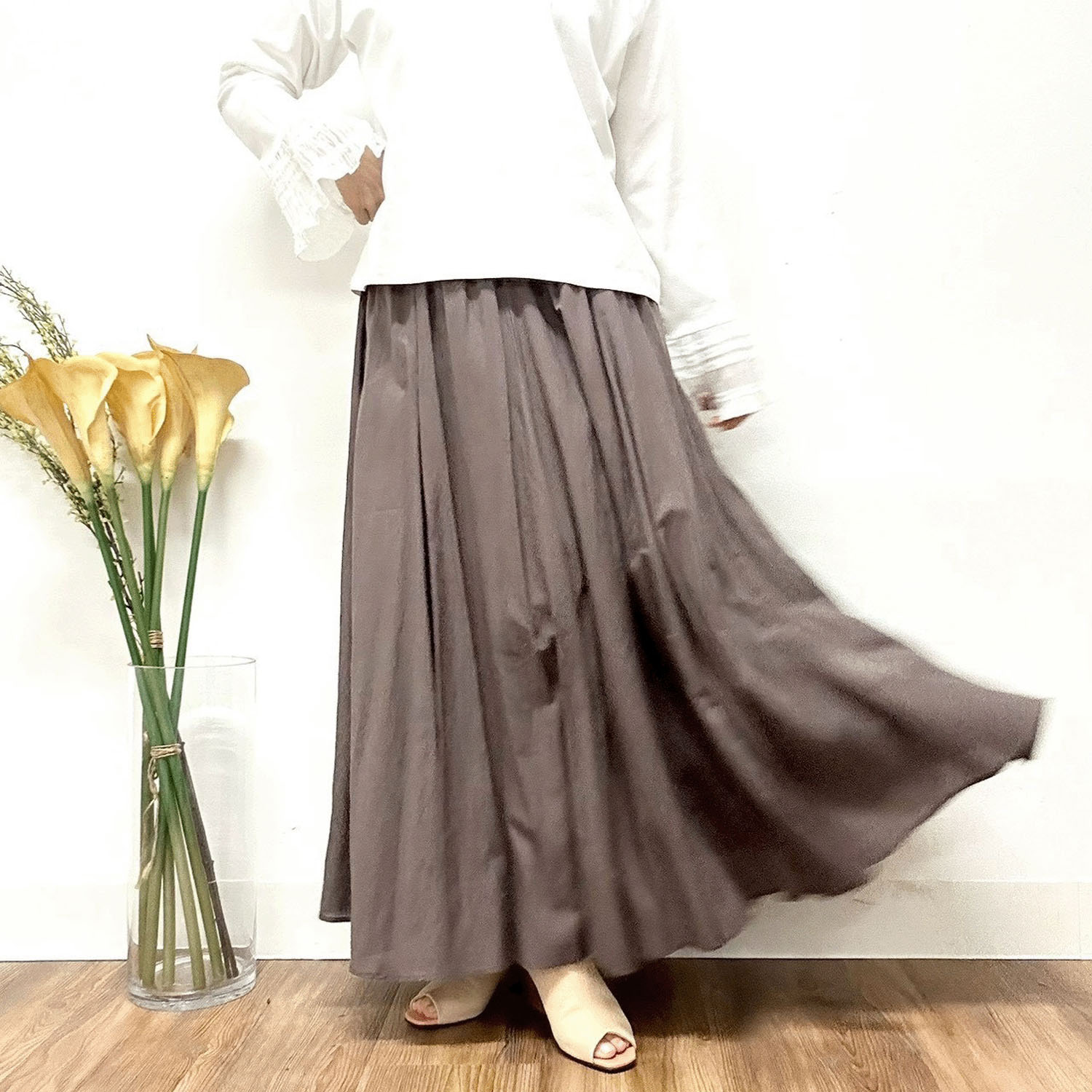 MONiLE 綿レーヨンロングスカート - 画像4