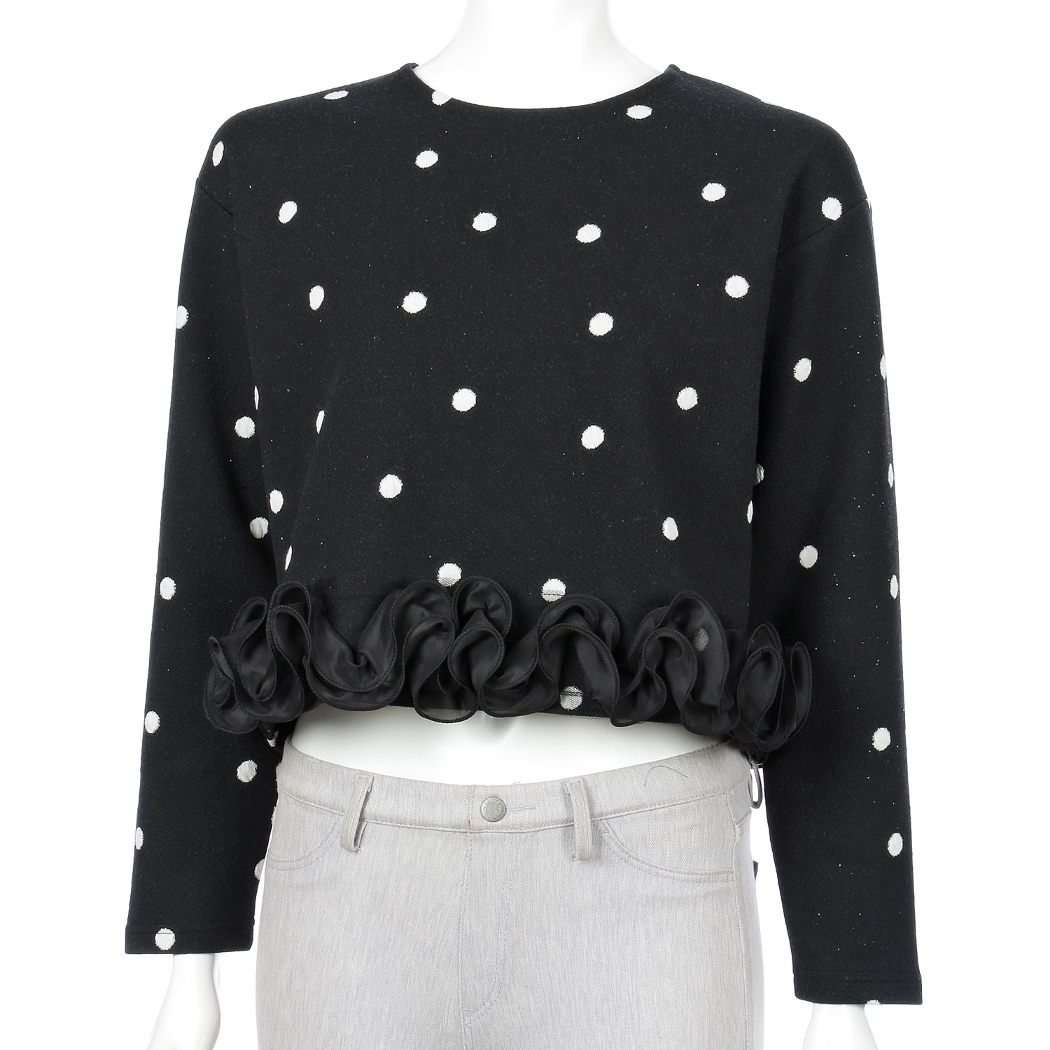 MONiLE ドットジャカード裾フリルトップス - 画像2