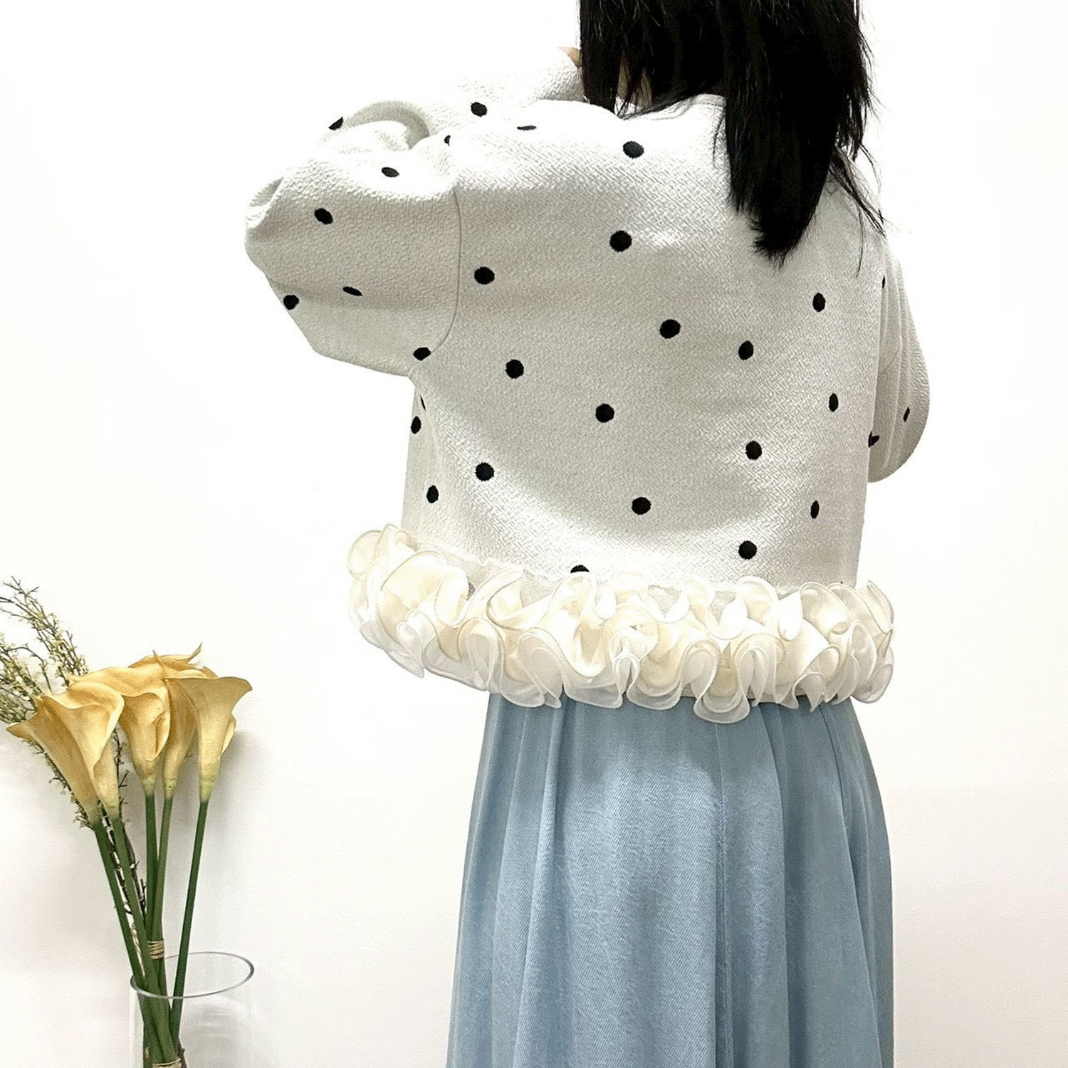 MONiLE ドットジャカード裾フリルトップス - 画像7