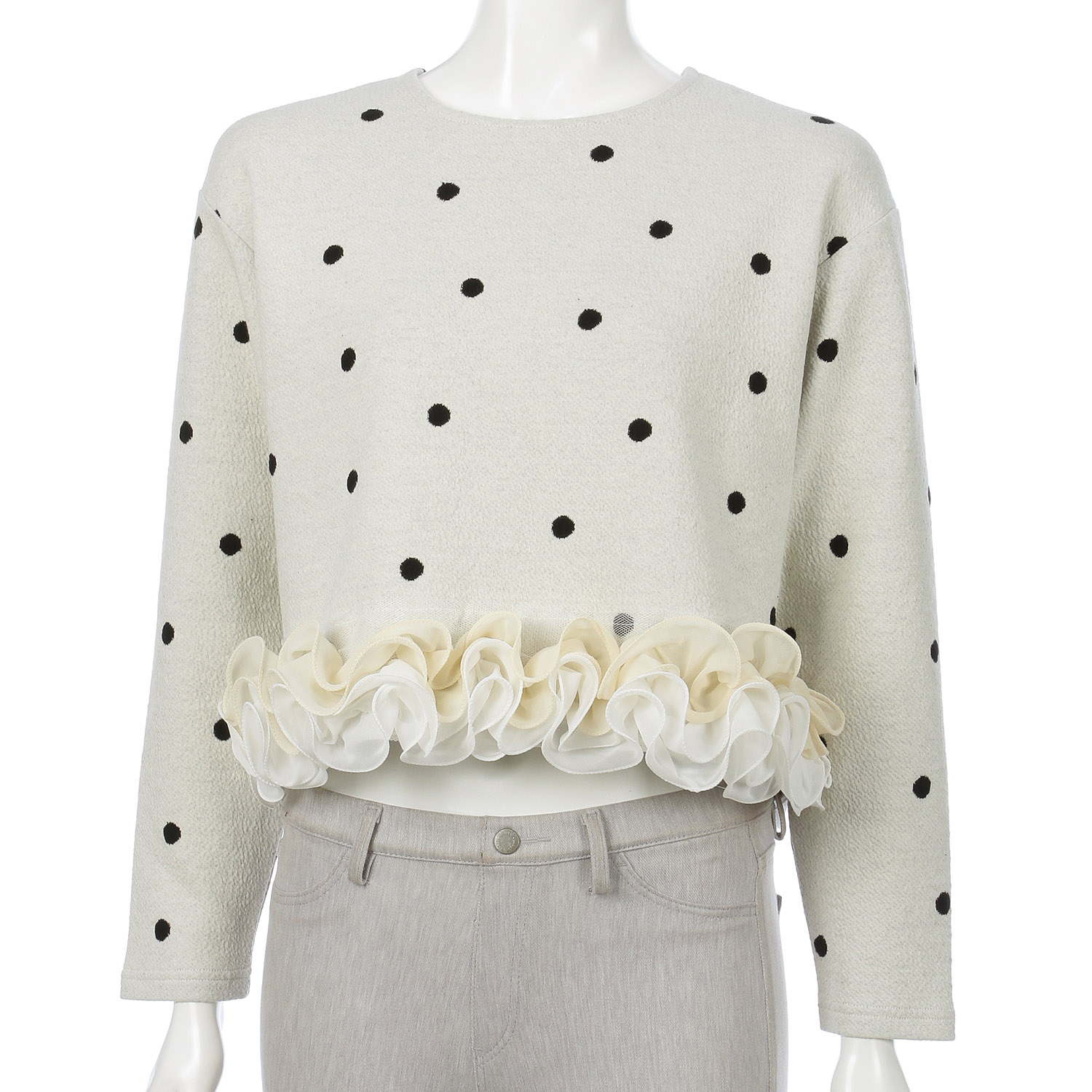 MONiLE ドットジャカード裾フリルトップス - 画像10