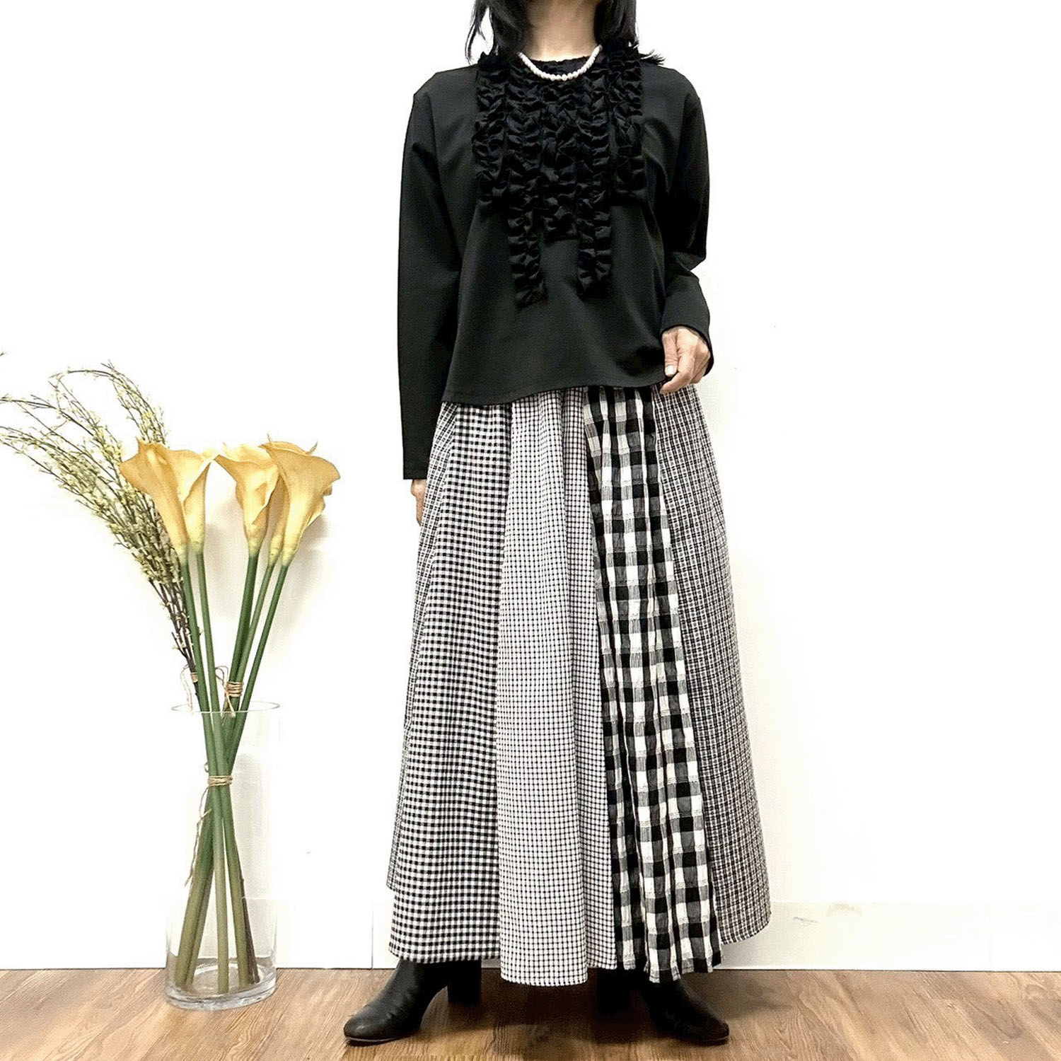 MONiLE サッカーチェック柄組み合わせスカート - 画像5