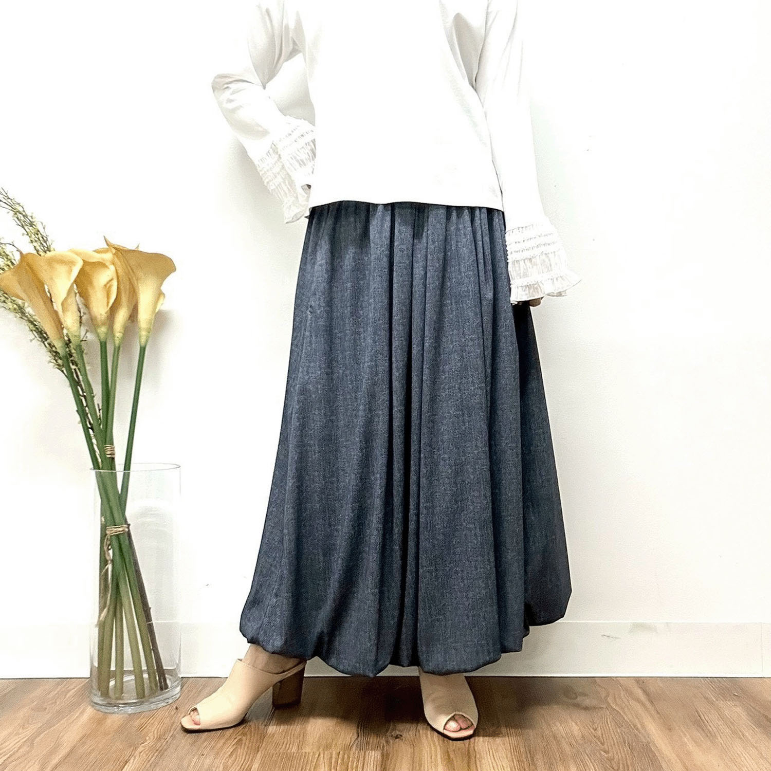 MONiLE デニムデジタルプリントバルーンスカート - 画像1