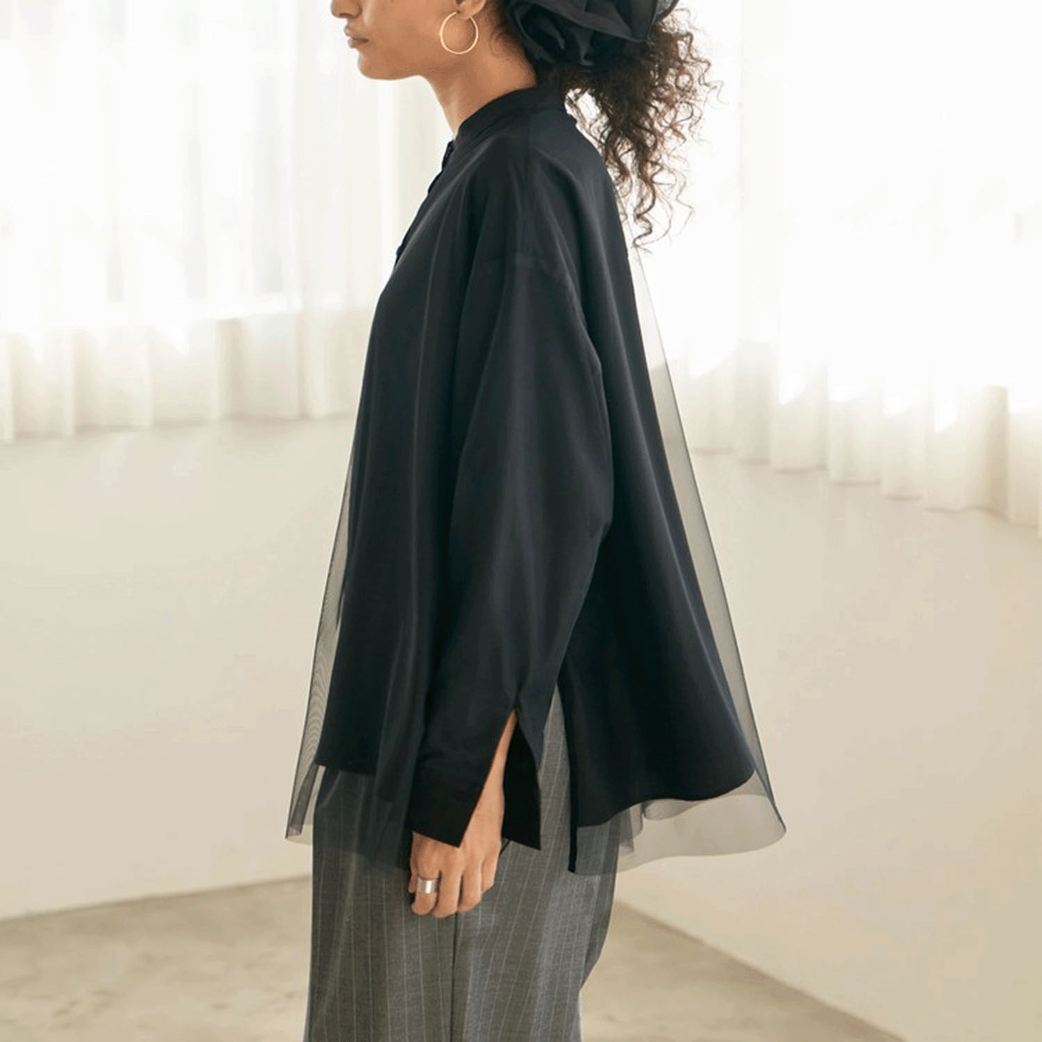 【Insta Live】Brown＆Street チュールレイヤードシャツブラウス - 画像16