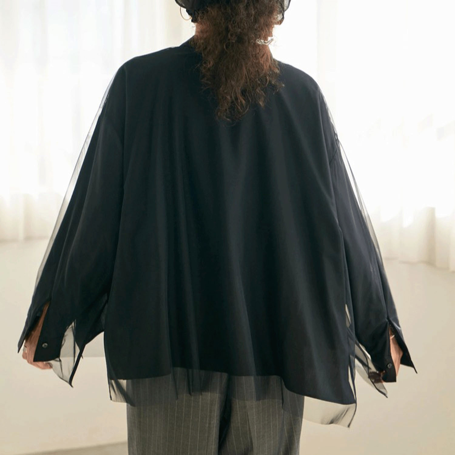 【Insta Live】Brown＆Street チュールレイヤードシャツブラウス - 画像17