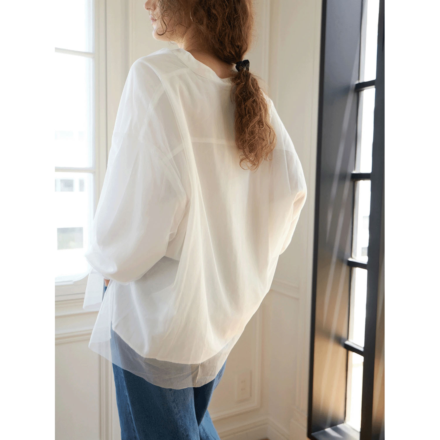 【Insta Live】Brown＆Street チュールレイヤードシャツブラウス - 画像4