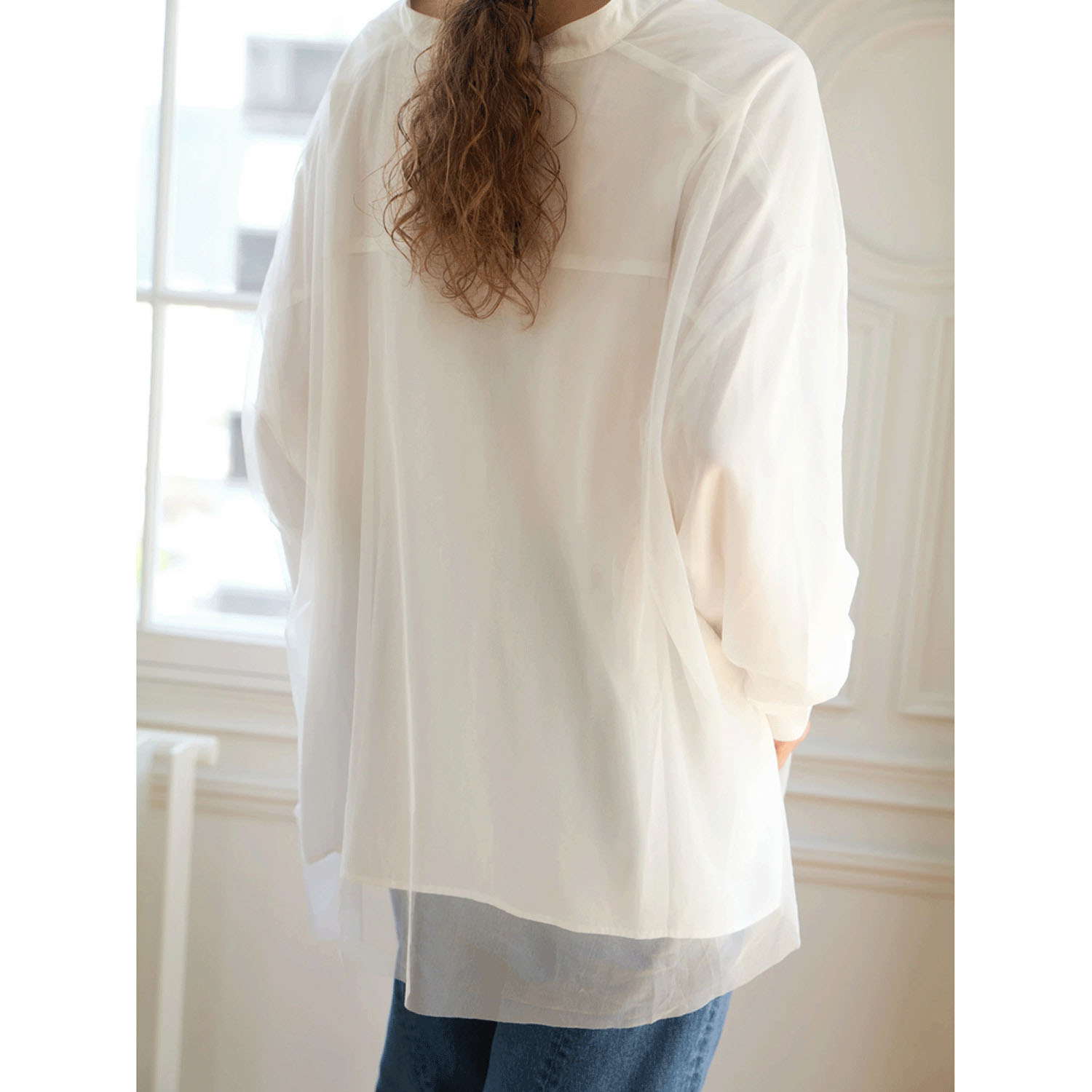 【Insta Live】Brown＆Street チュールレイヤードシャツブラウス - 画像5