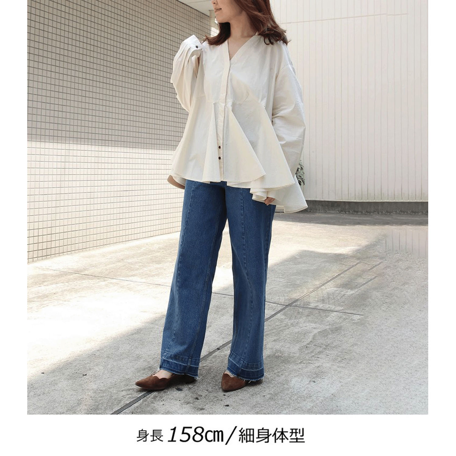 Brown＆Street Vネックペプラムシャツ - 画像13