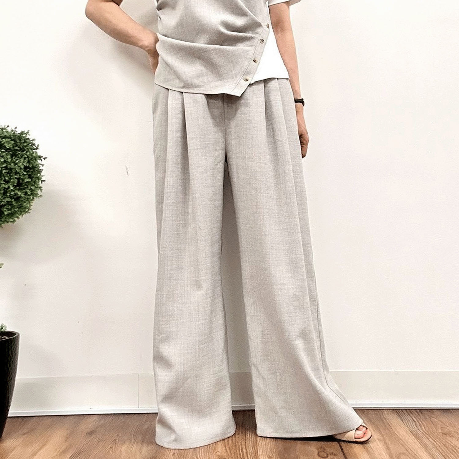 MONiLE 麻タッチタックパンツ - 画像1