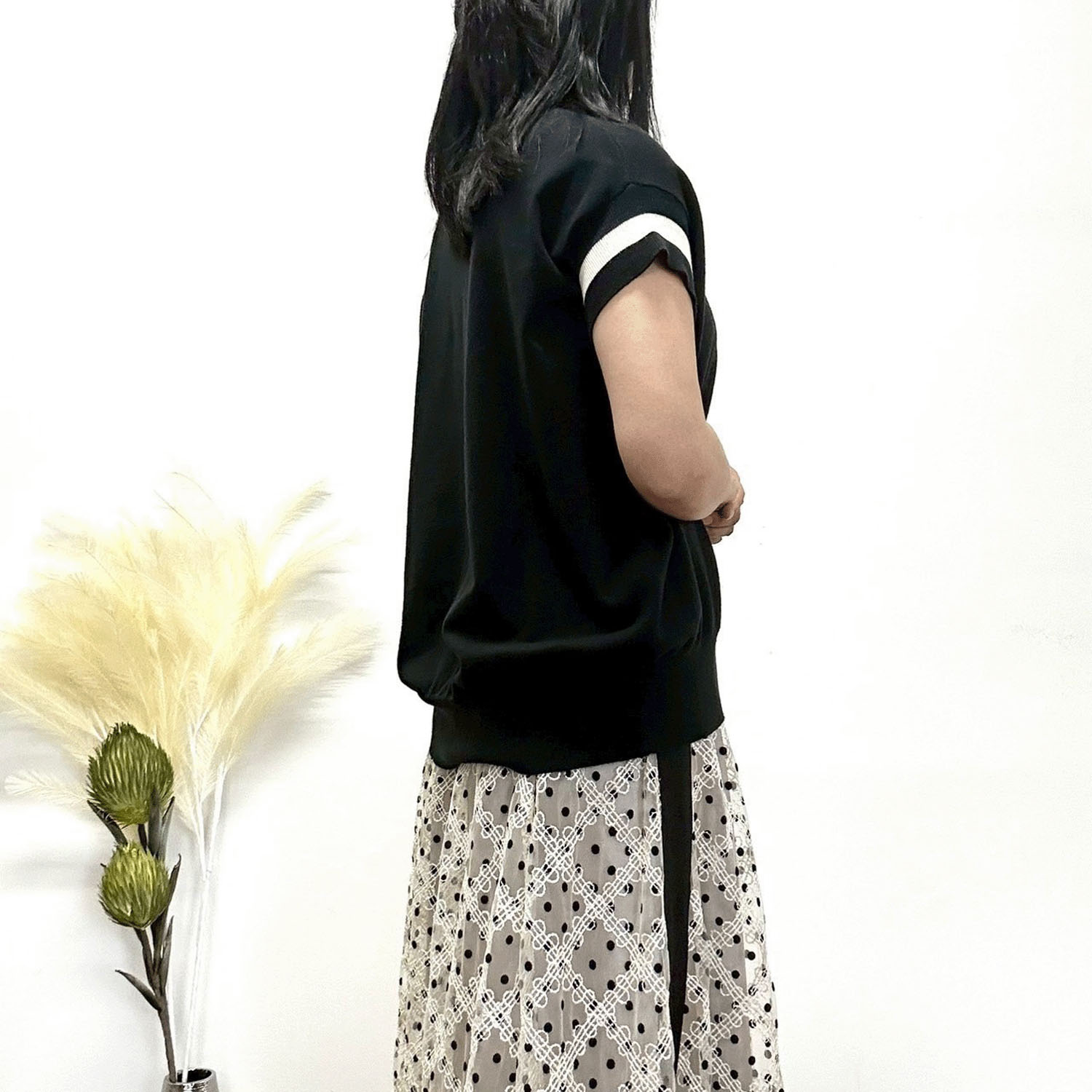 【Insta Live】MONiLE ロゴジャカード半袖ニット - 画像5