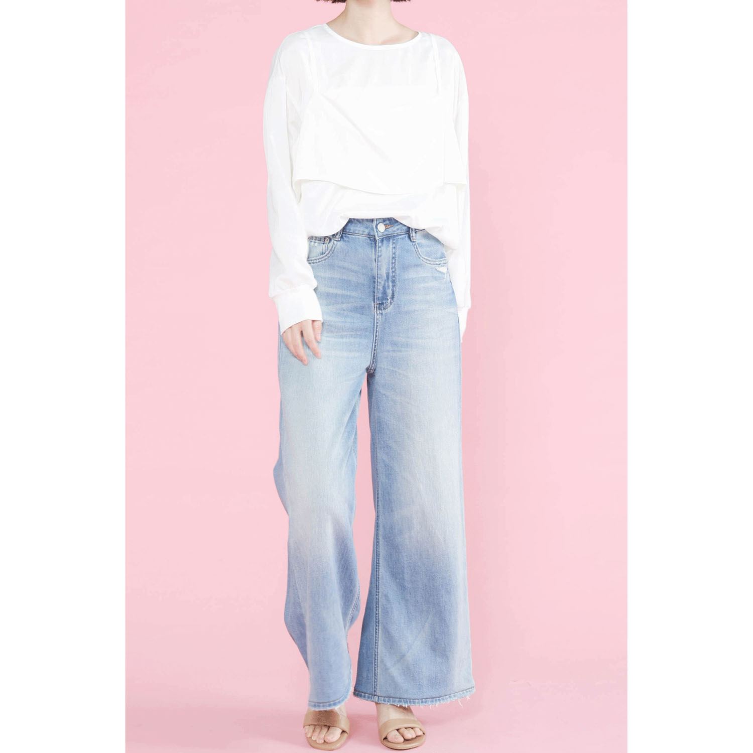 trois ワイドストレートデニムパンツ - 画像7