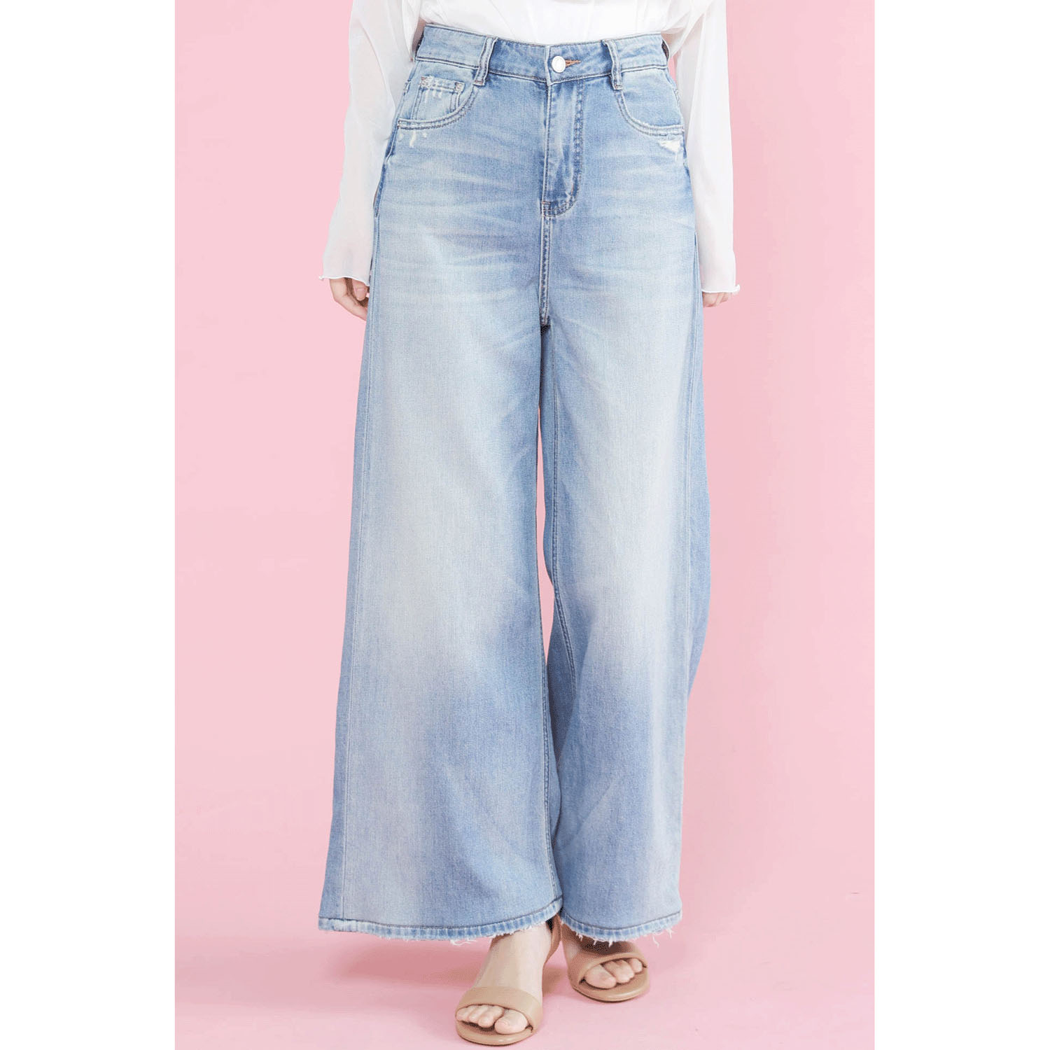 trois ワイドストレートデニムパンツ - 画像1