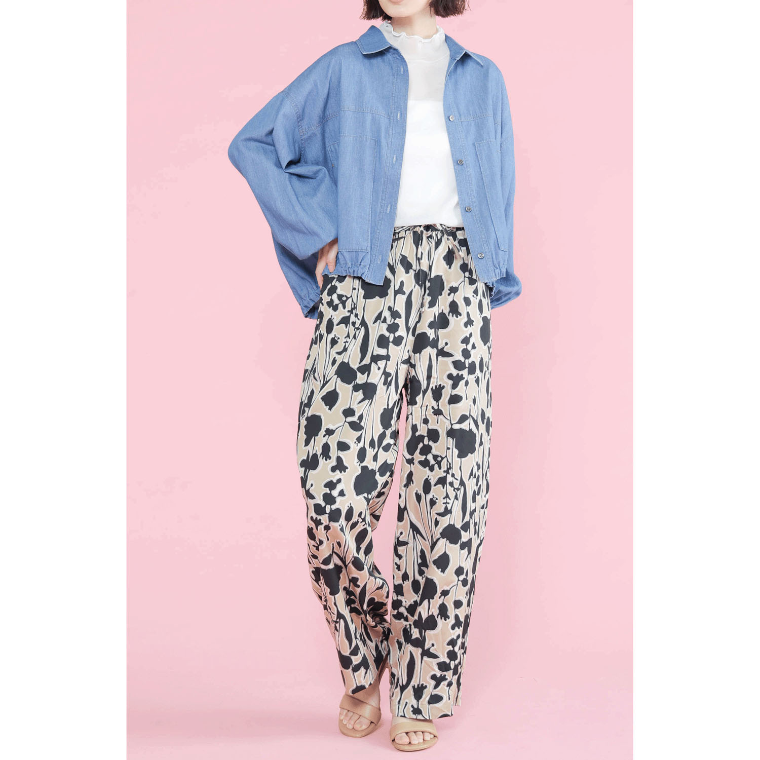 trois フラワープリントパンツ - 画像5