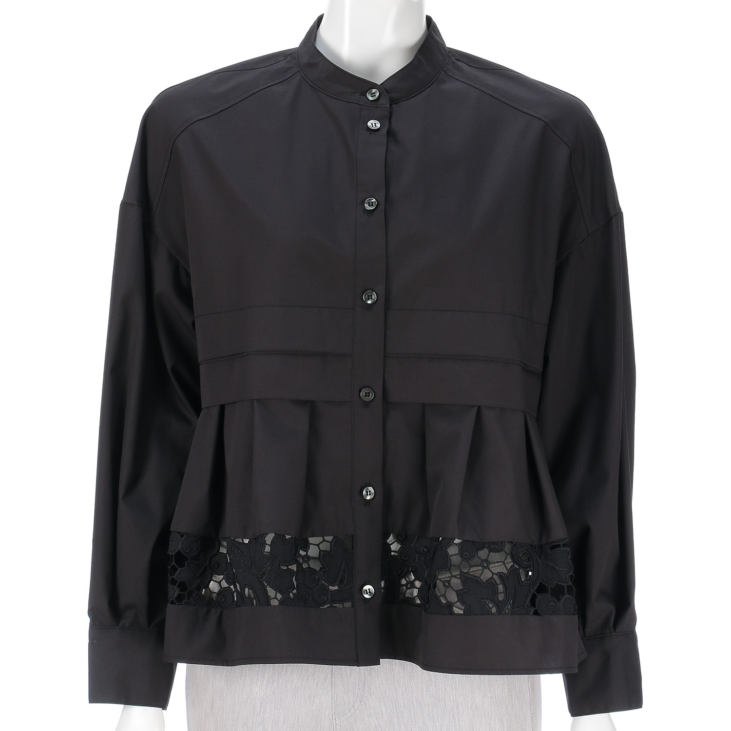 trois フラワーレース刺繍ペプラムブラウス - 画像6