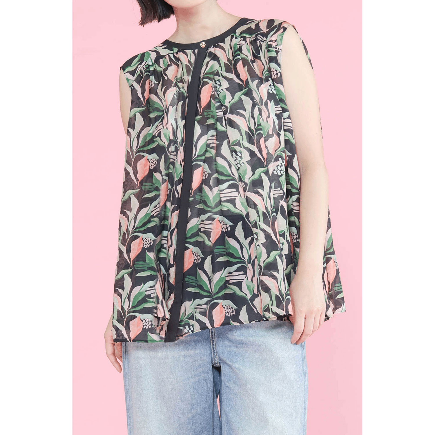 trois フラワーギャザープリントブラウス - 画像2