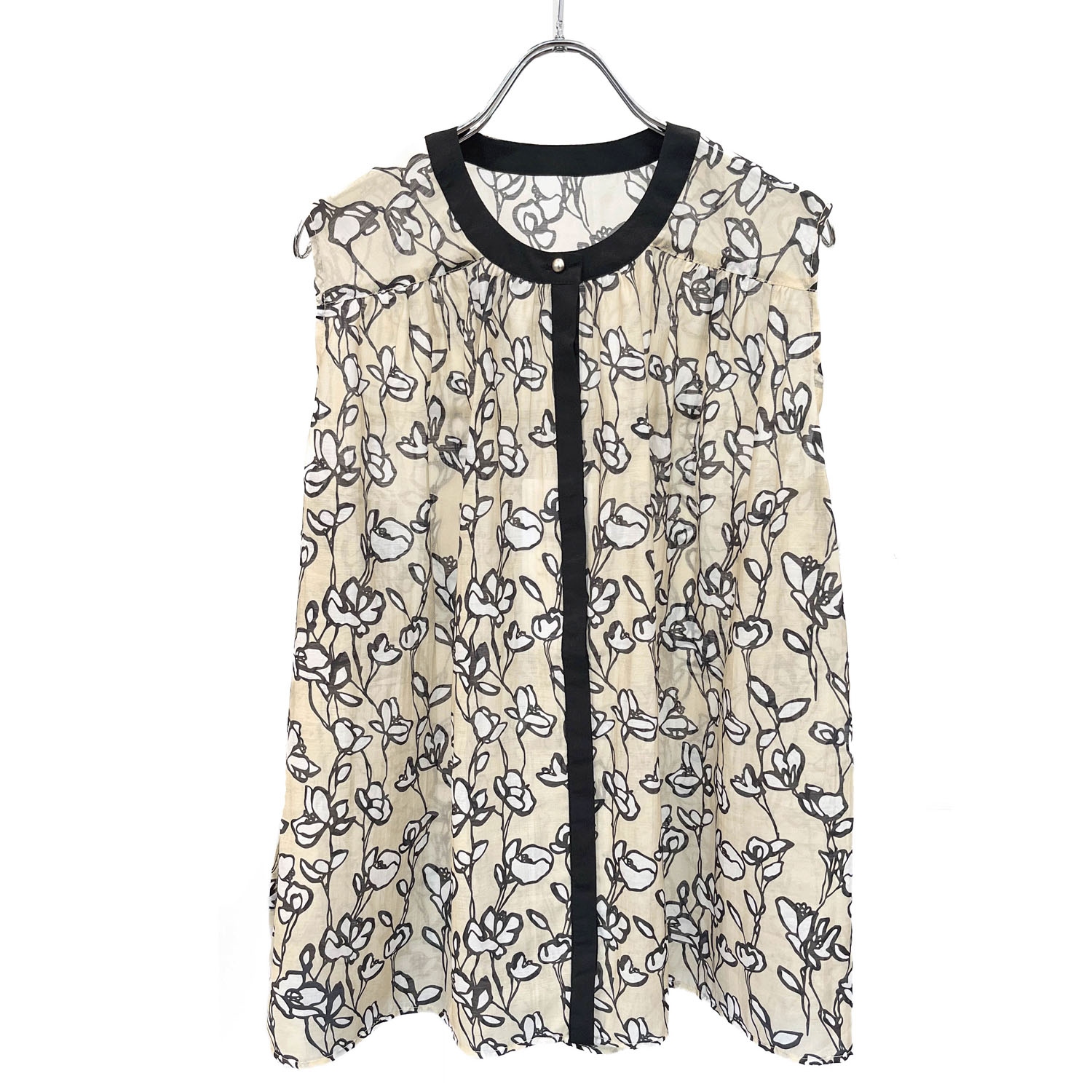 trois フラワーギャザープリントブラウス - 画像6