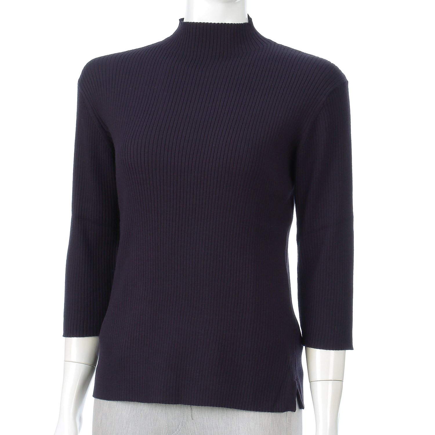 trois テレコ無地＆ボーダー7分袖ハイネックテレコニット - 画像18