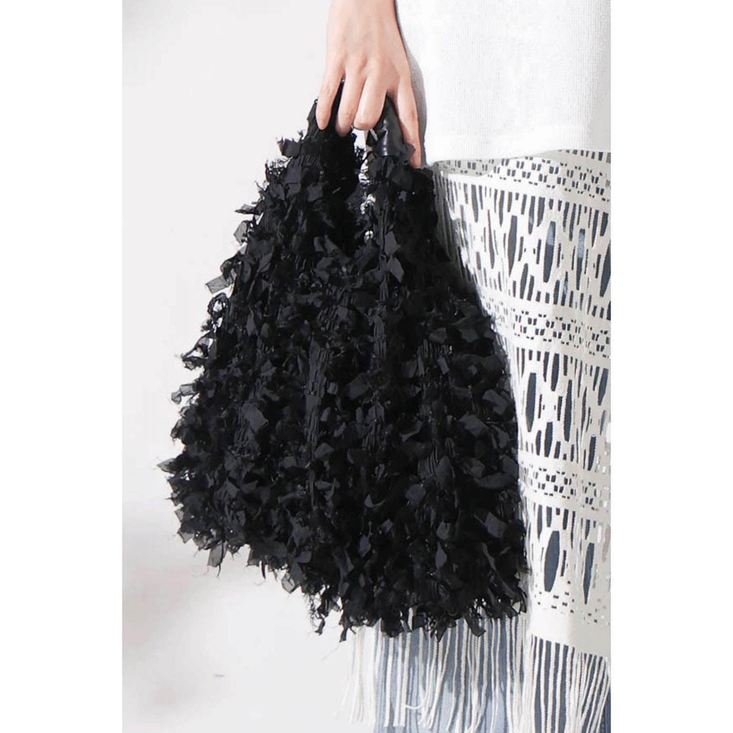 trois フリンジレースミニバッグ - 画像2