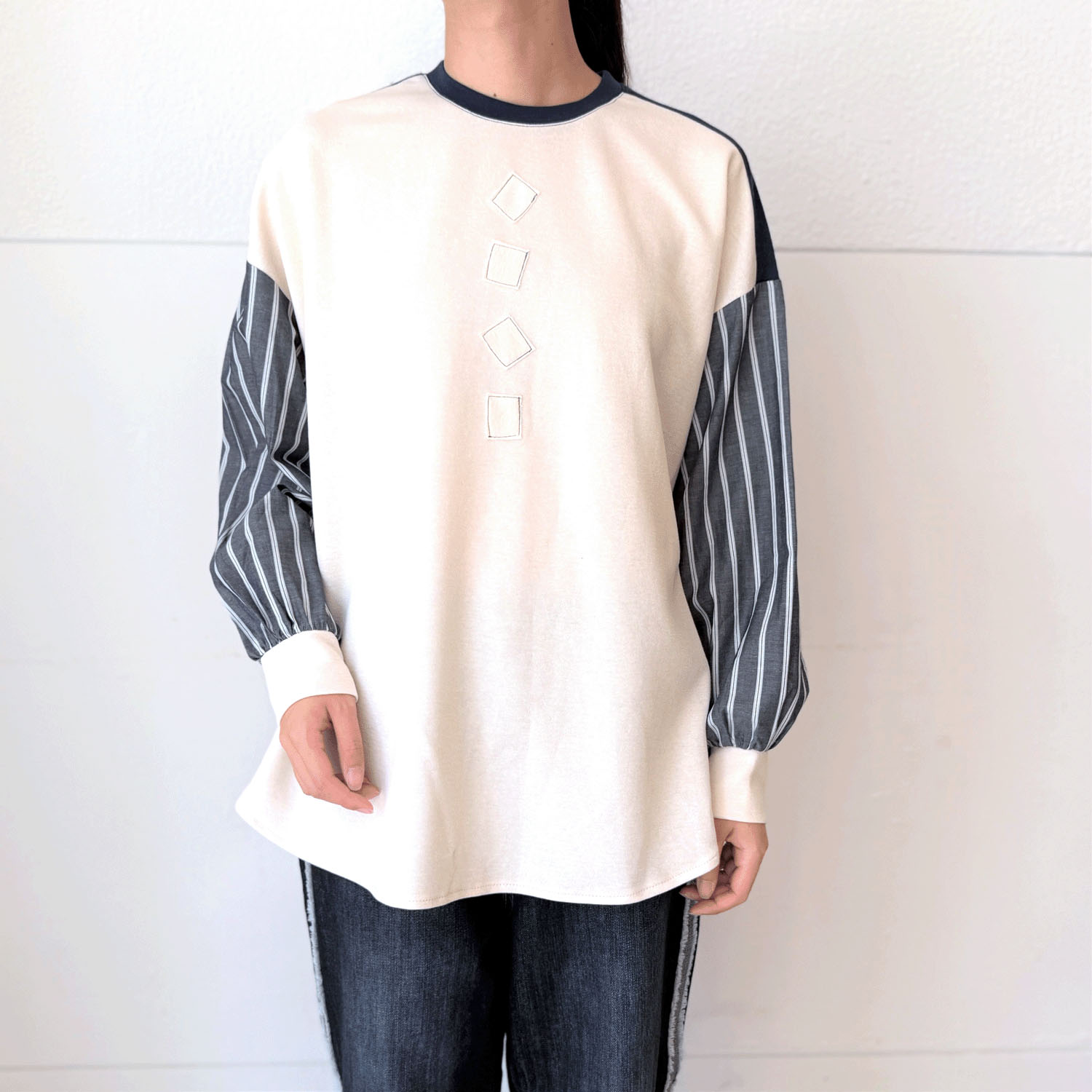 ストライプ切替プルオーバー - 画像1